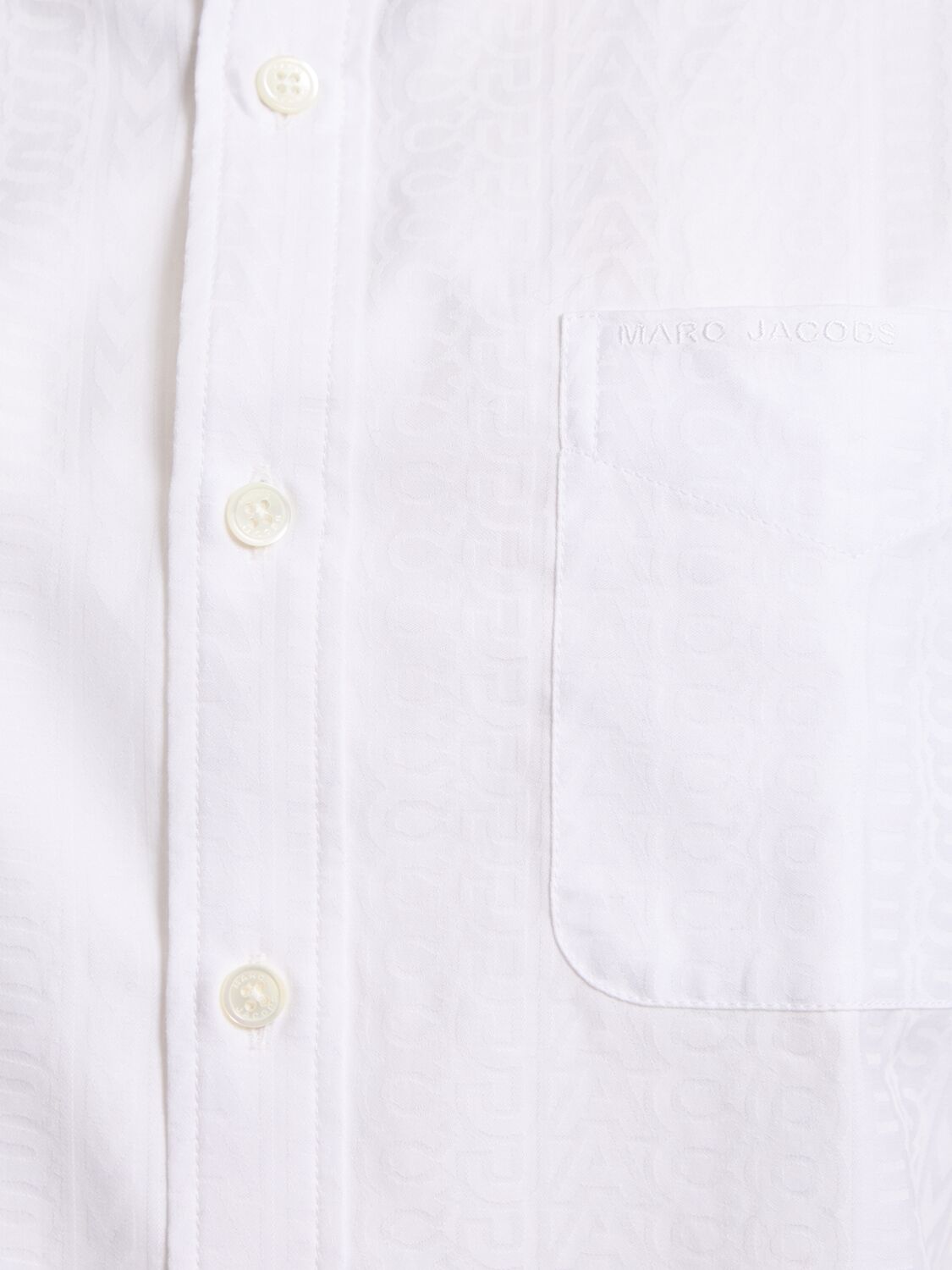 Shop Marc Jacobs Monogram Cotton Poplin Crop Shirt In White