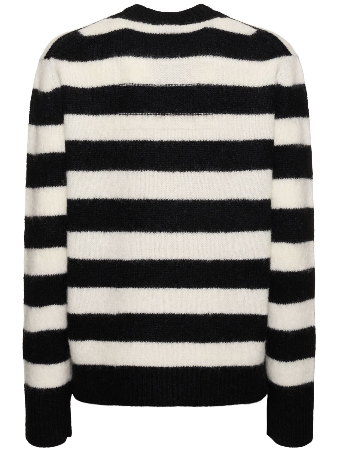 Shop Marc Jacobs Logo Brushed Alpaca Blend Sweater In Black/white