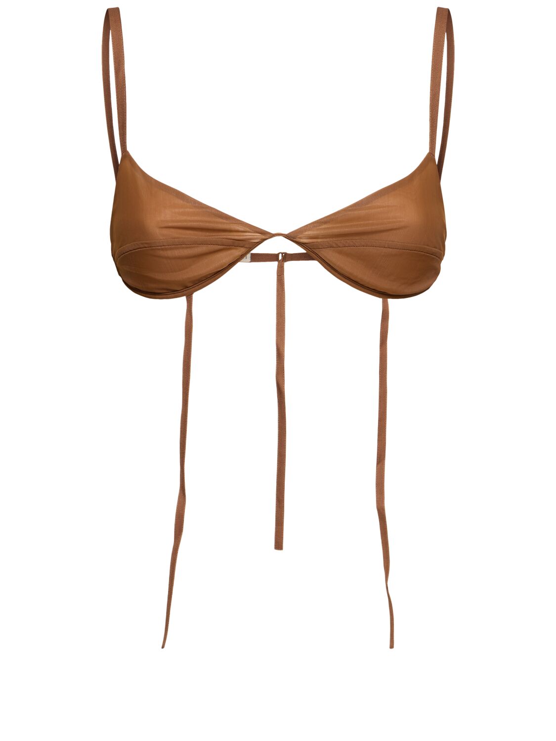 Carven Mesh Triangle Bra In Brown