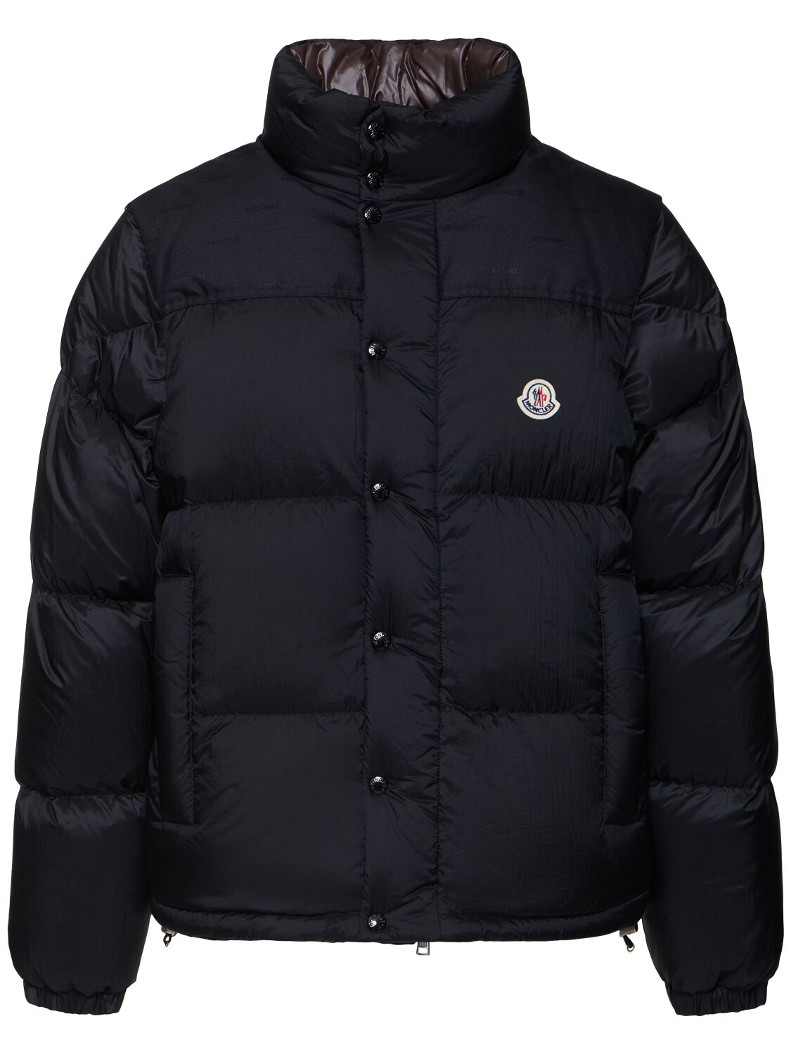 Shop Moncler Re-icons Verone Down Jacket In Black/brown