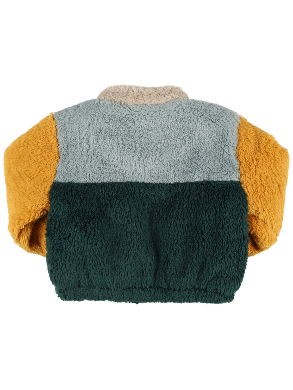 Shop Tiny Cottons Color Block Poly Sherpa Jacket In Multicolor