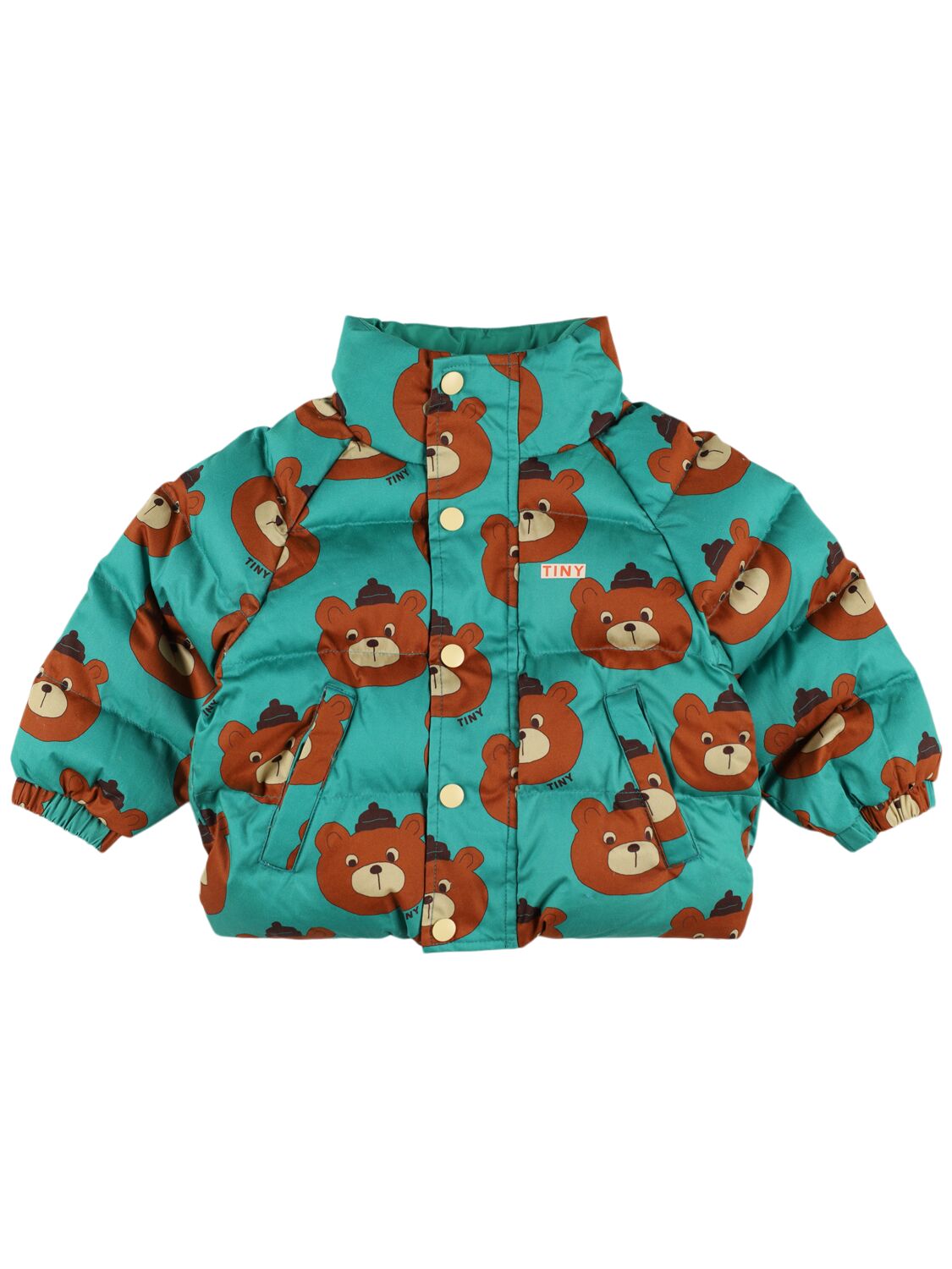 Image of Bear Print Cotton Puffer Jacket