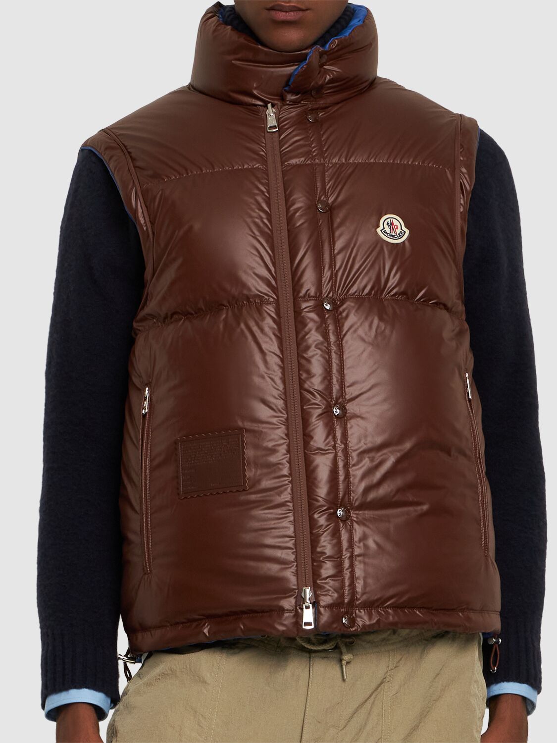 Shop Moncler Verone Down Jacket In Bluette/brown