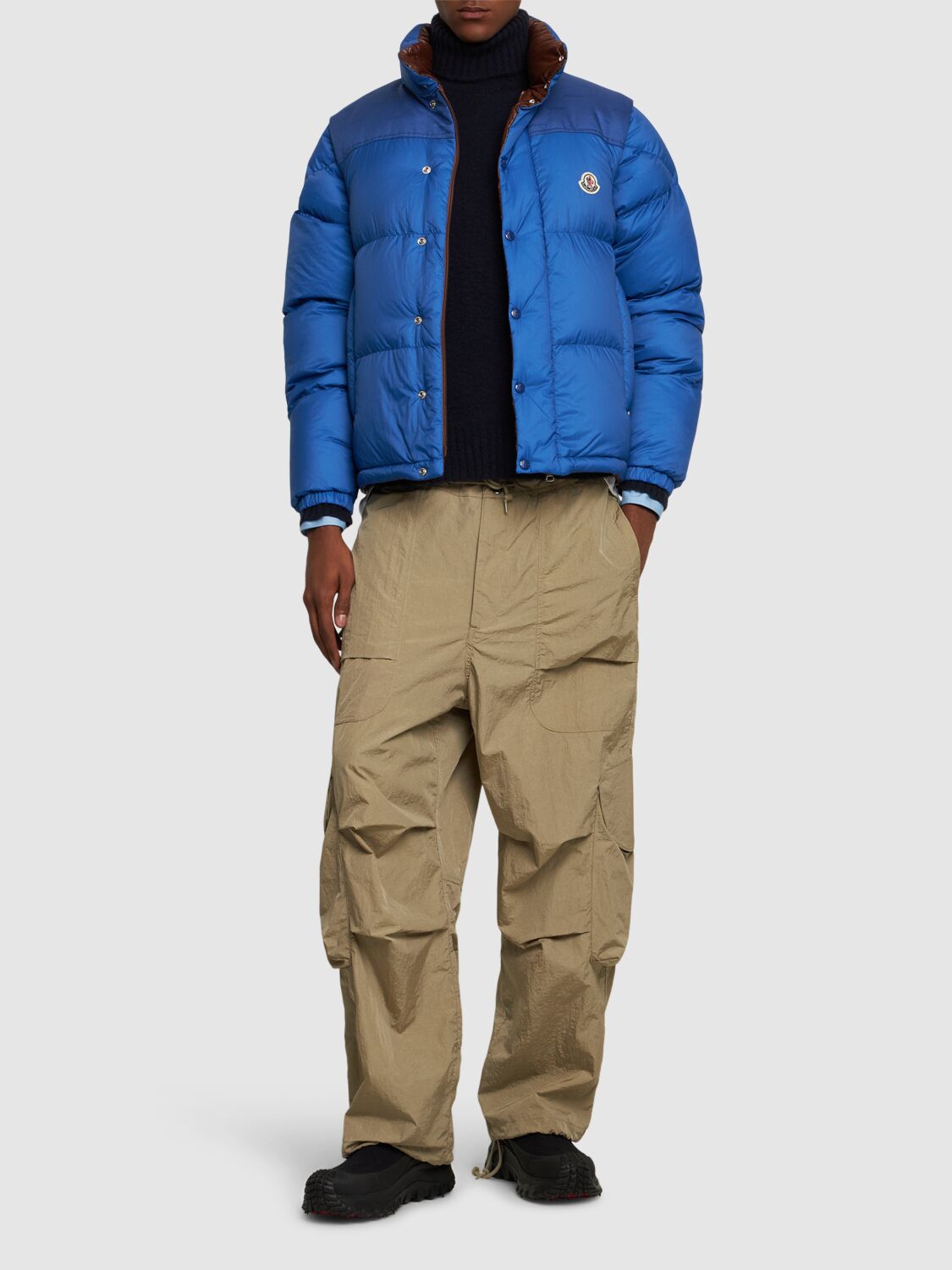 Shop Moncler Verone Down Jacket In Bluette/brown