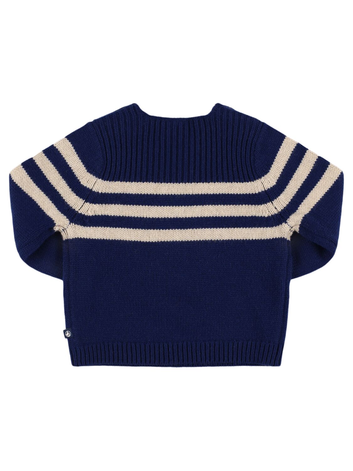 Shop Petit Bateau Wool Blend Tricot Knit Sweater In Light Blue