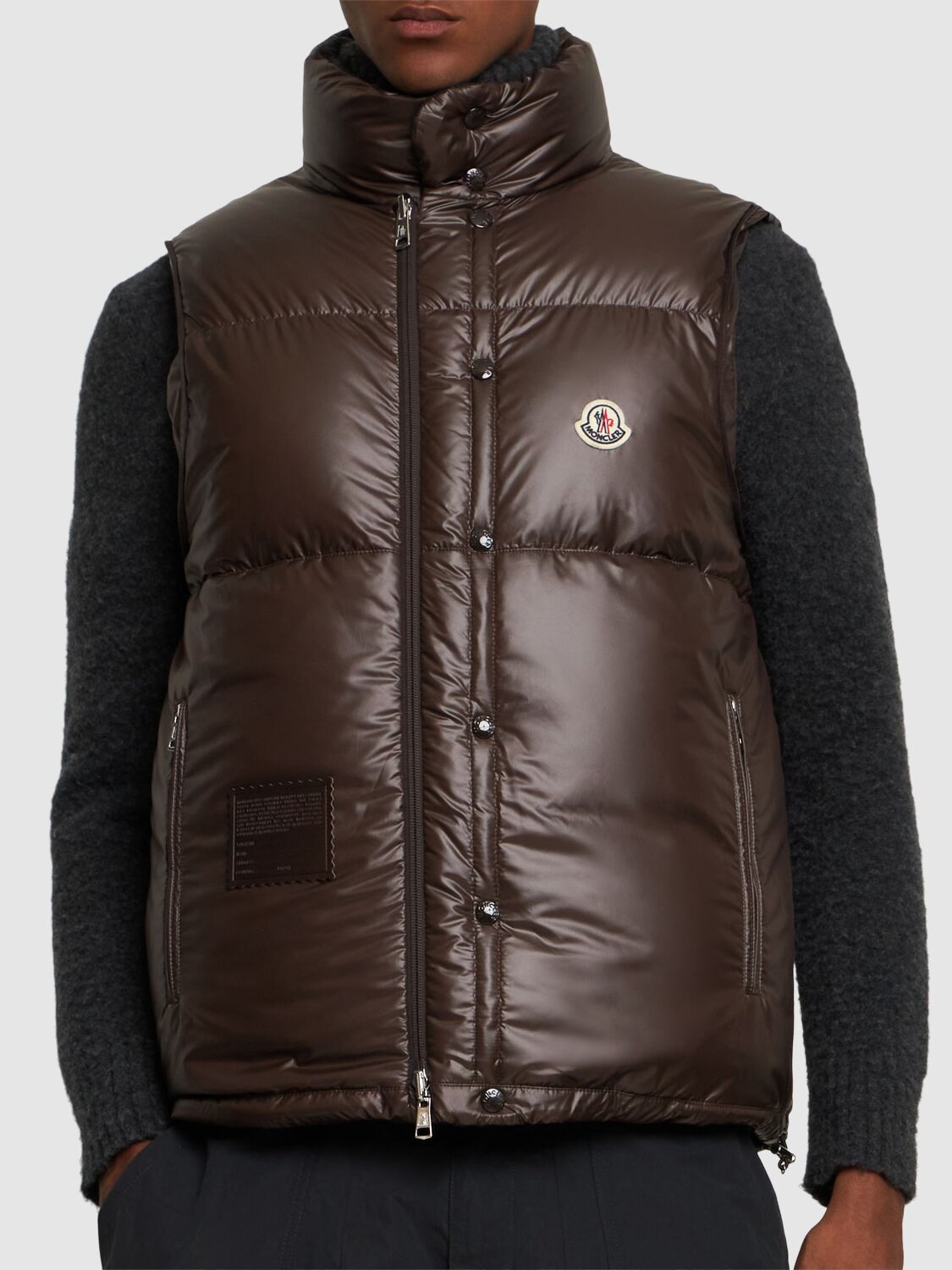 Shop Moncler Re-icons Verone Down Jacket In Black/brown