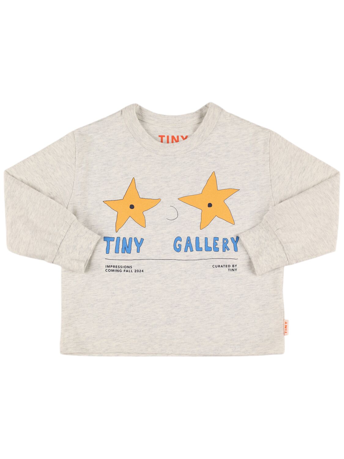 Tiny Cottons Star Print Organic Cotton T-shirt In Grey