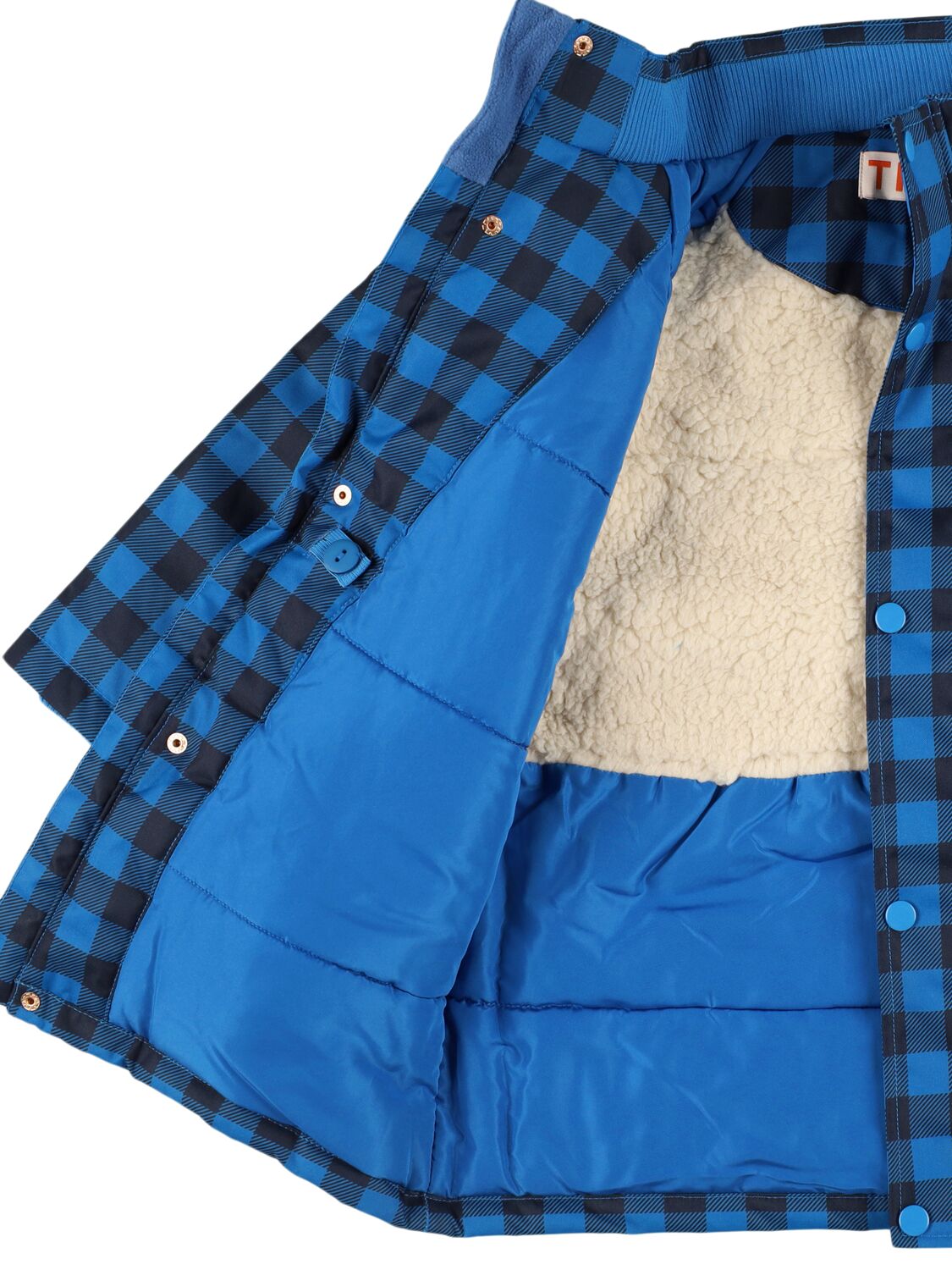 Shop Tiny Cottons Printed Nylon Snow Jacket In Blue