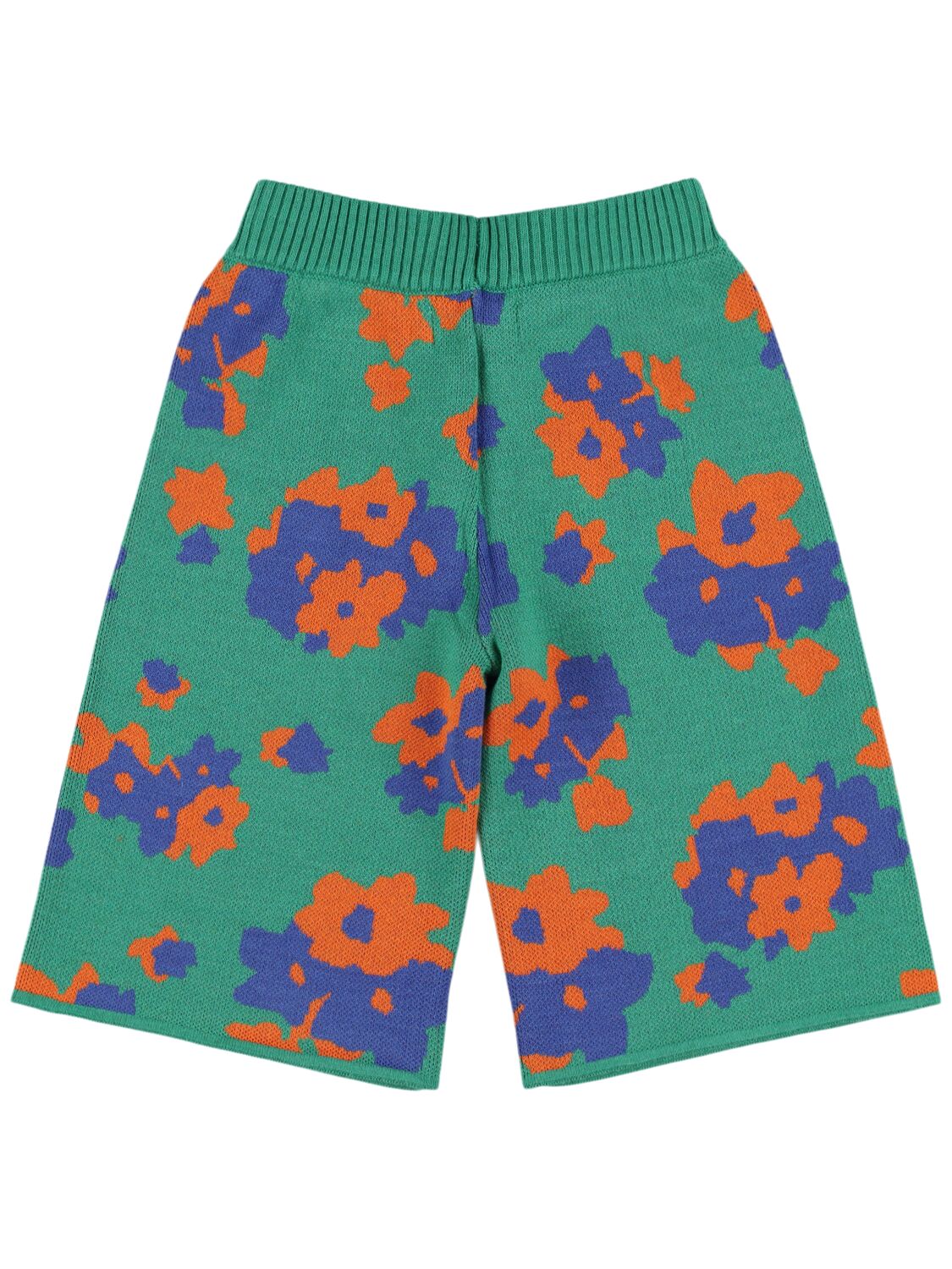 Shop Tiny Cottons Cotton & Wool Knit Pants In Green/multi