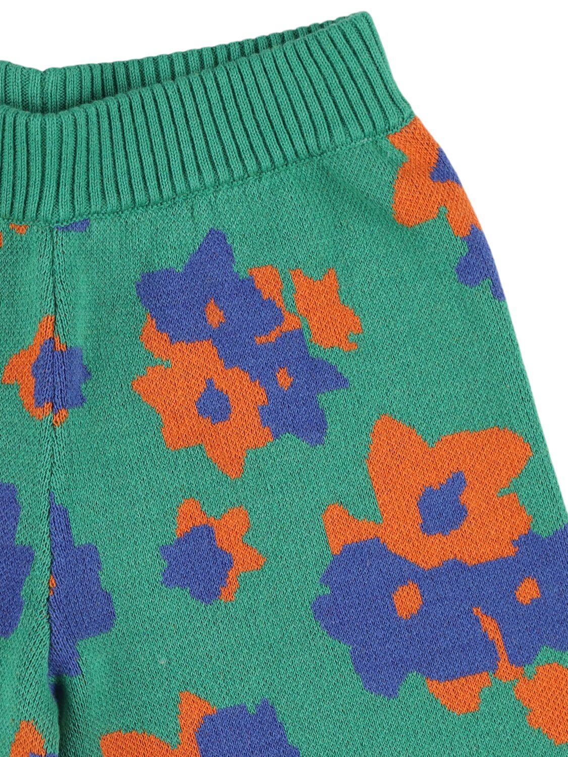 Shop Tiny Cottons Cotton & Wool Knit Pants In Green/multi