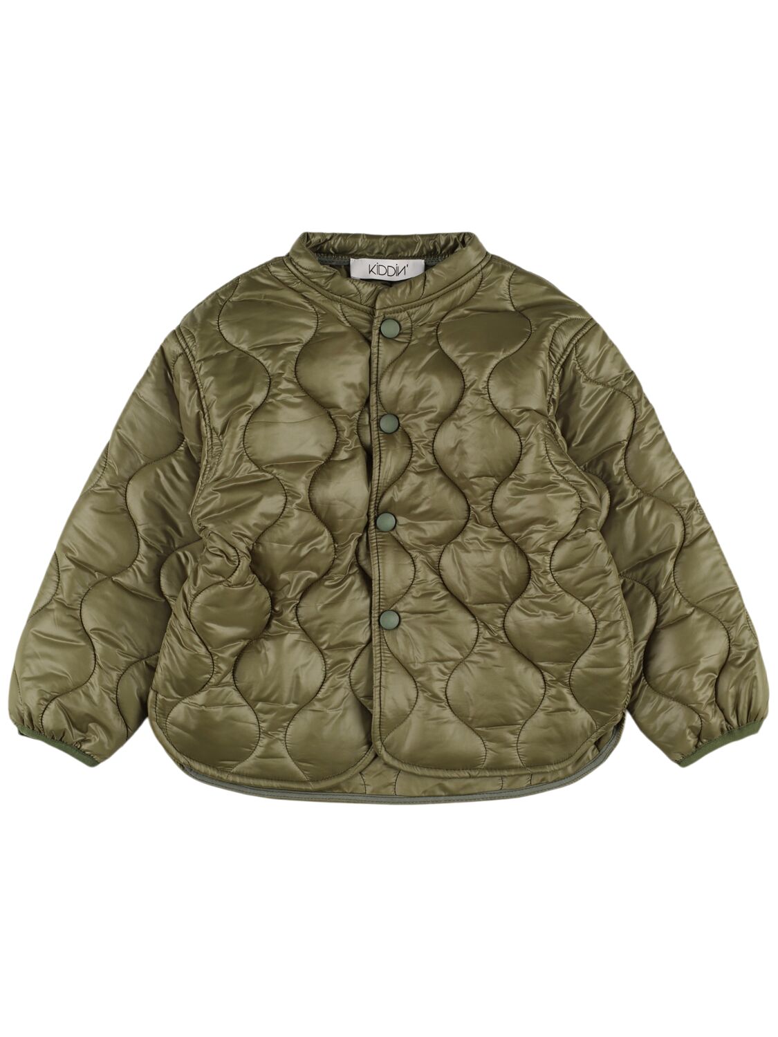 Kiddin Quilted Nylon Puffer Jacket In Green