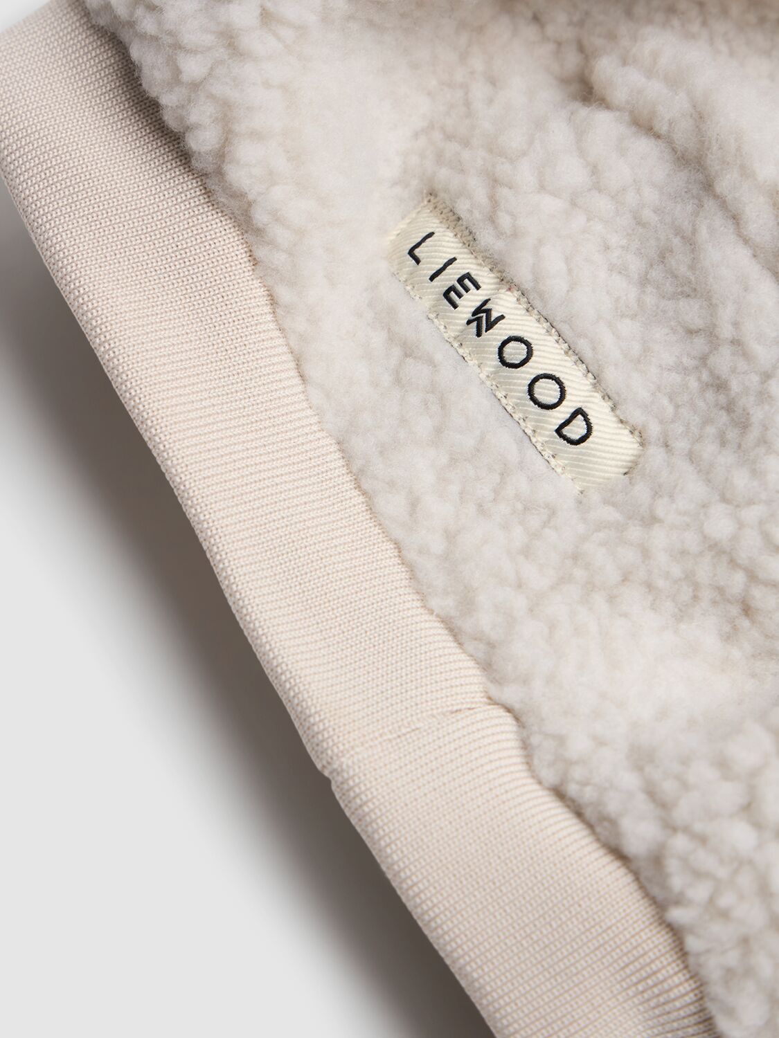 Shop Liewood Recycled Poly Teddy Hat W/pompom In Off-white