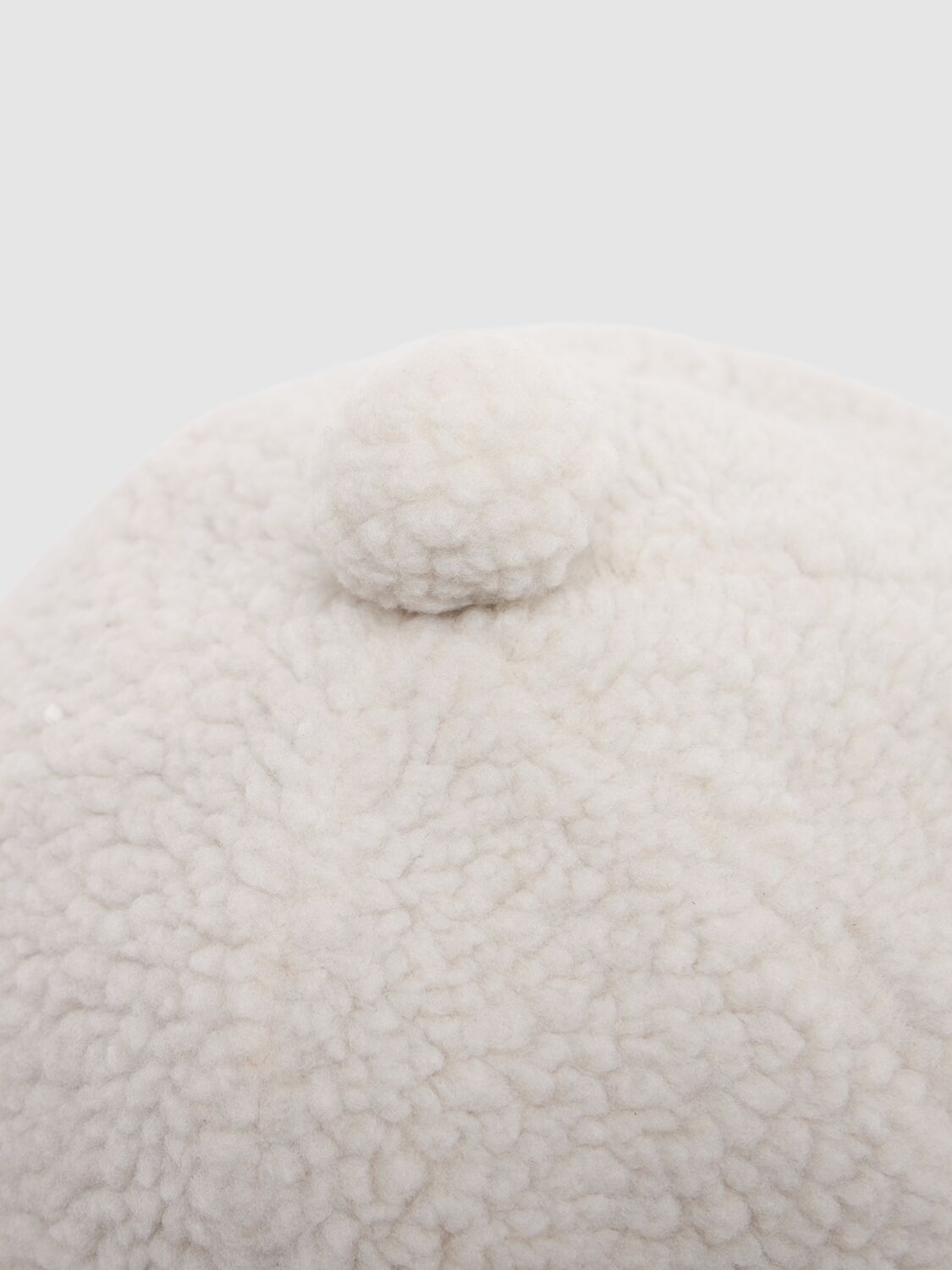 Shop Liewood Recycled Poly Teddy Hat W/pompom In Off-white