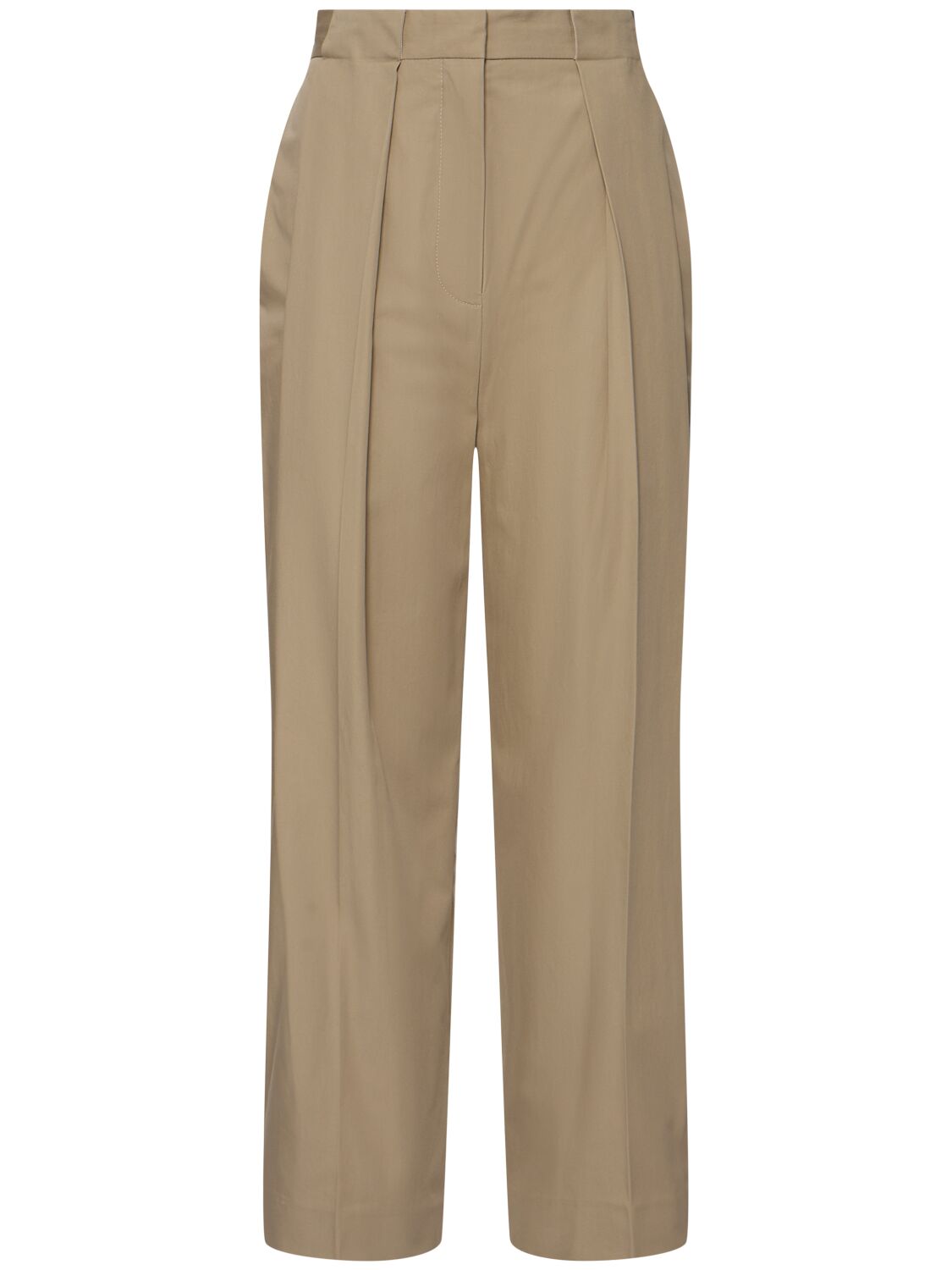 Balmain Pleated Gabardine Straight Pants In Brown