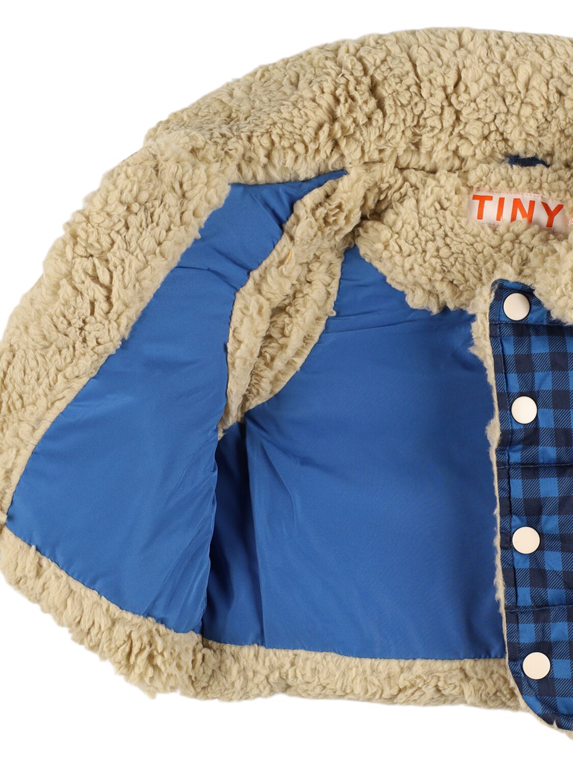 Shop Tiny Cottons Printed Nylon Puffer Vest In Blue