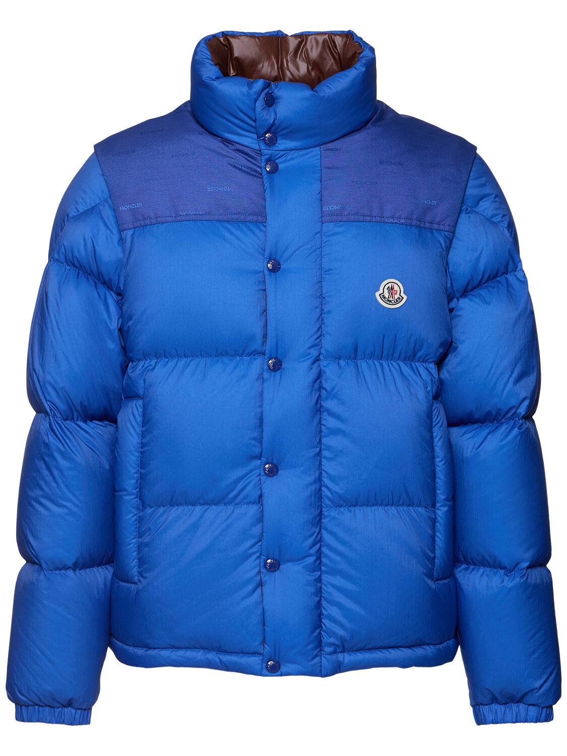 Shop Moncler Verone Down Jacket In Bluette/brown