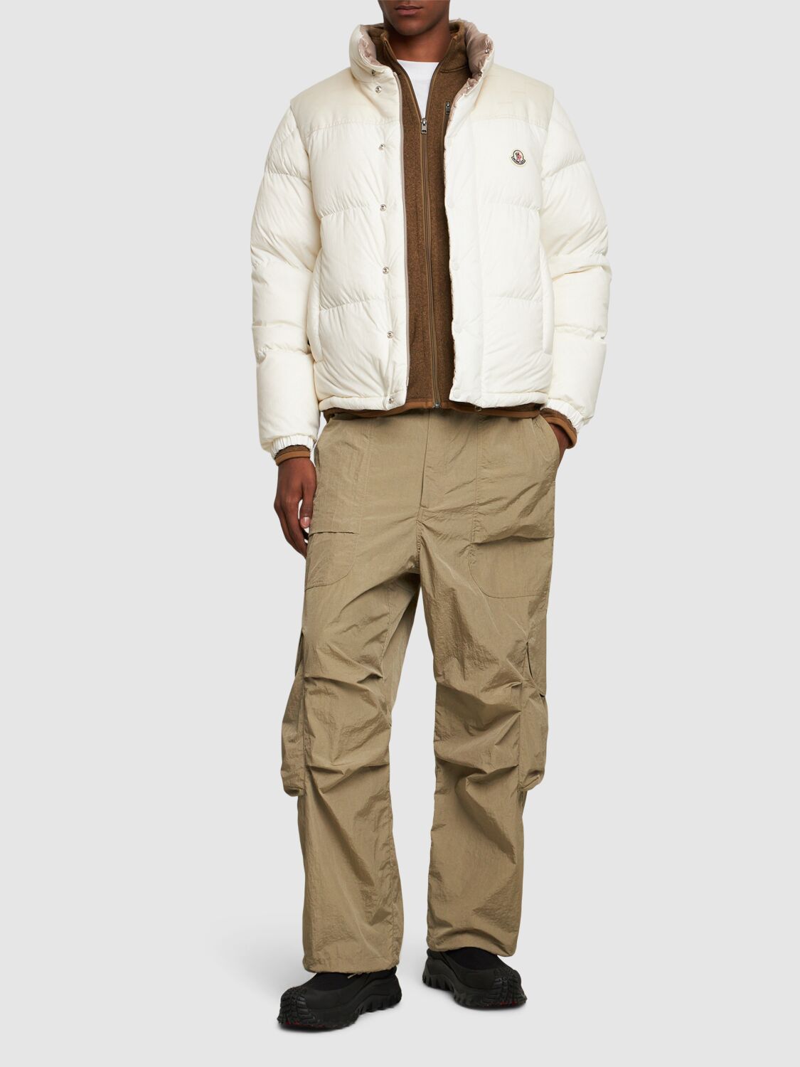 Shop Moncler Re-icons Verone Down Jacket In Silk White