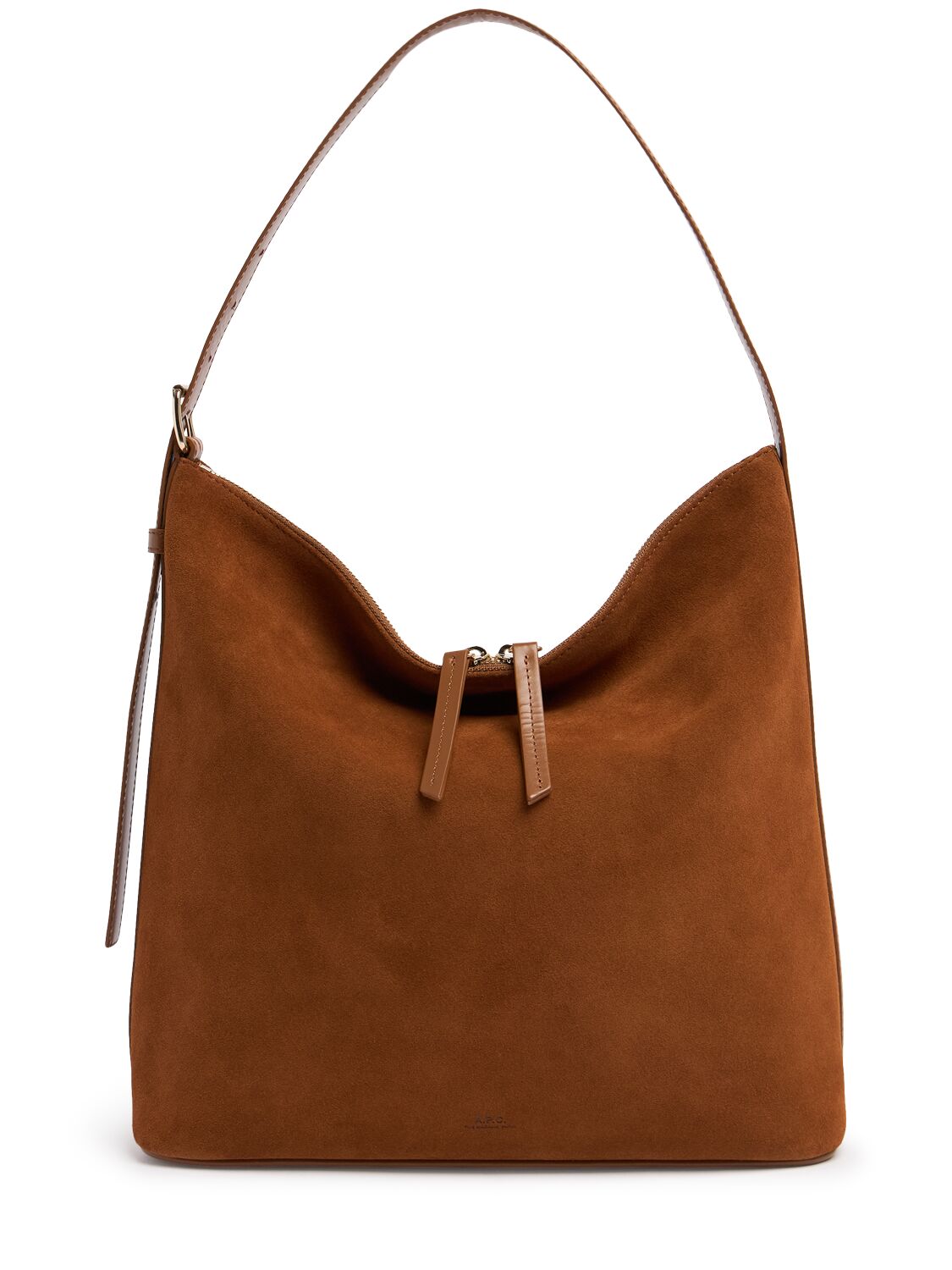 Shop Apc Vera Suede Tote Bag In Marron Glace