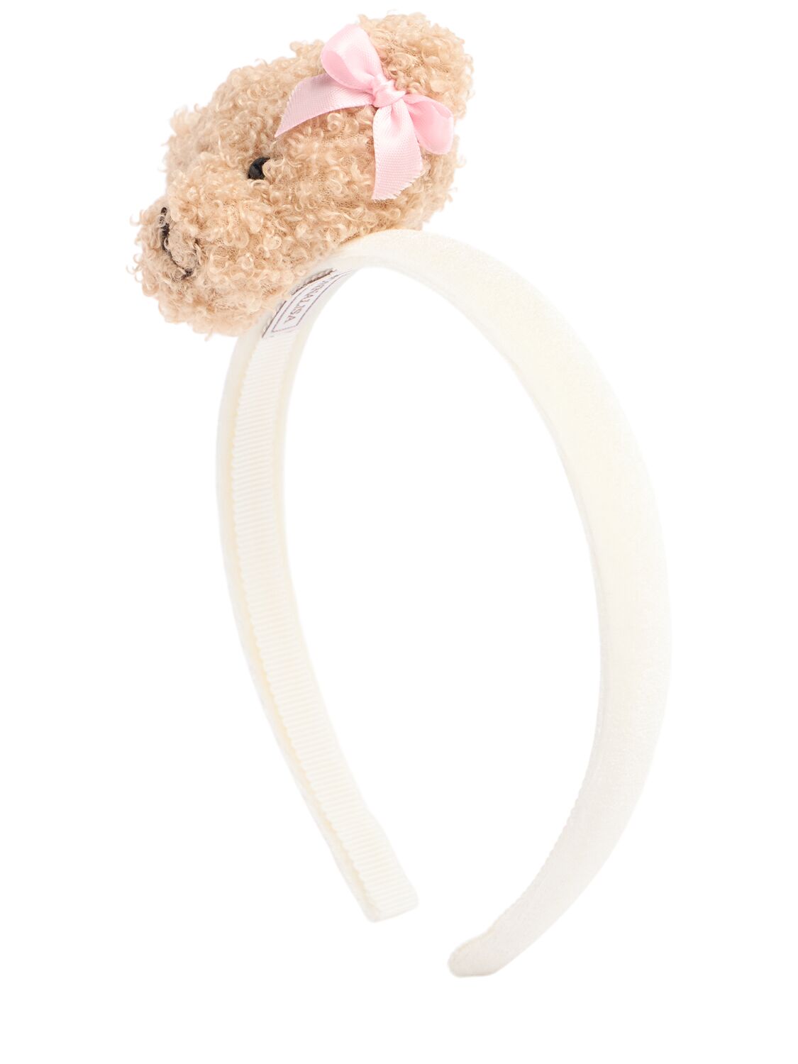 Monnalisa Poly Headband W/bear Appliqué In White