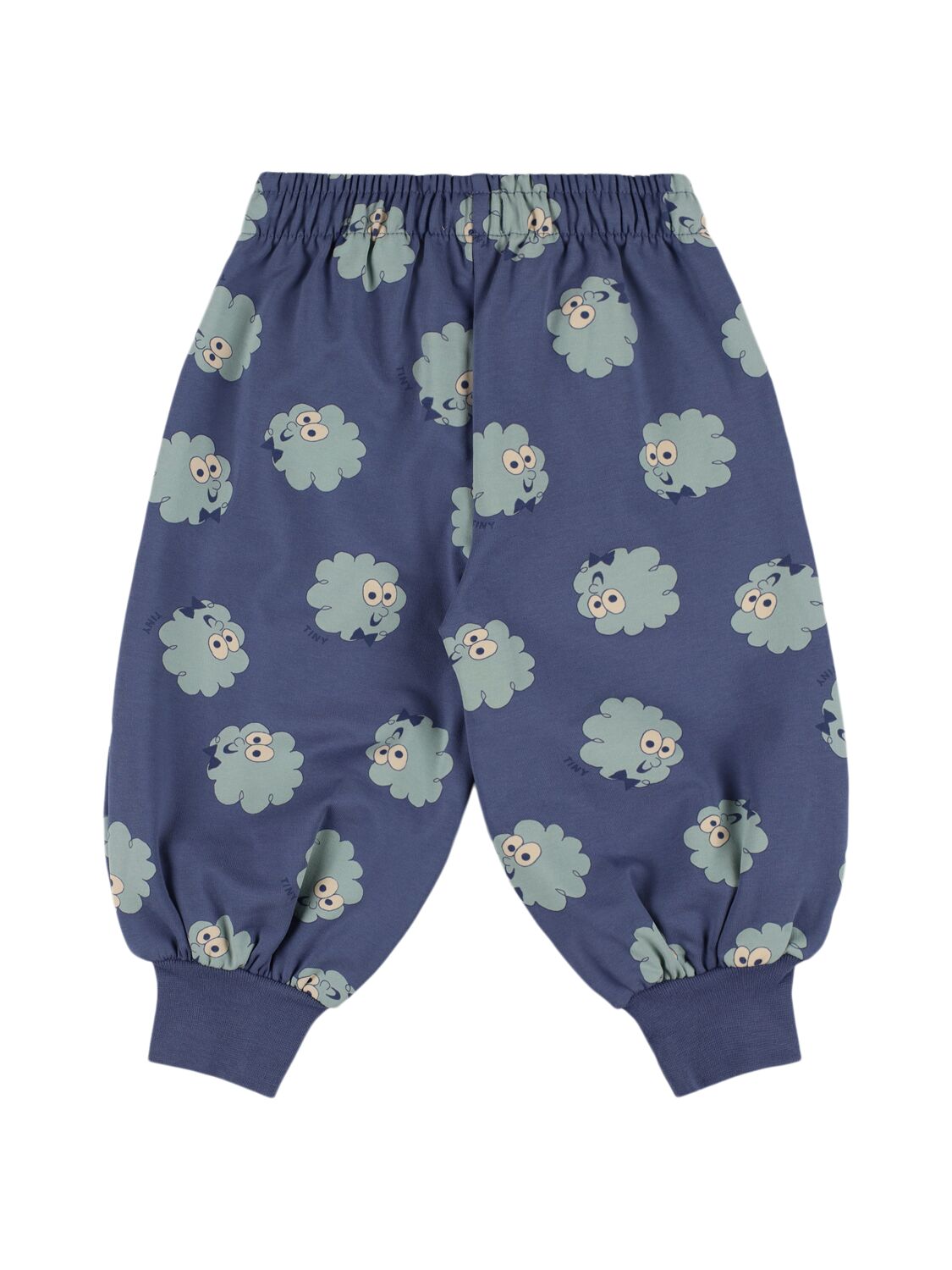 Shop Tiny Cottons Guest Print Cotton Blend Sweatpants In Light Blue