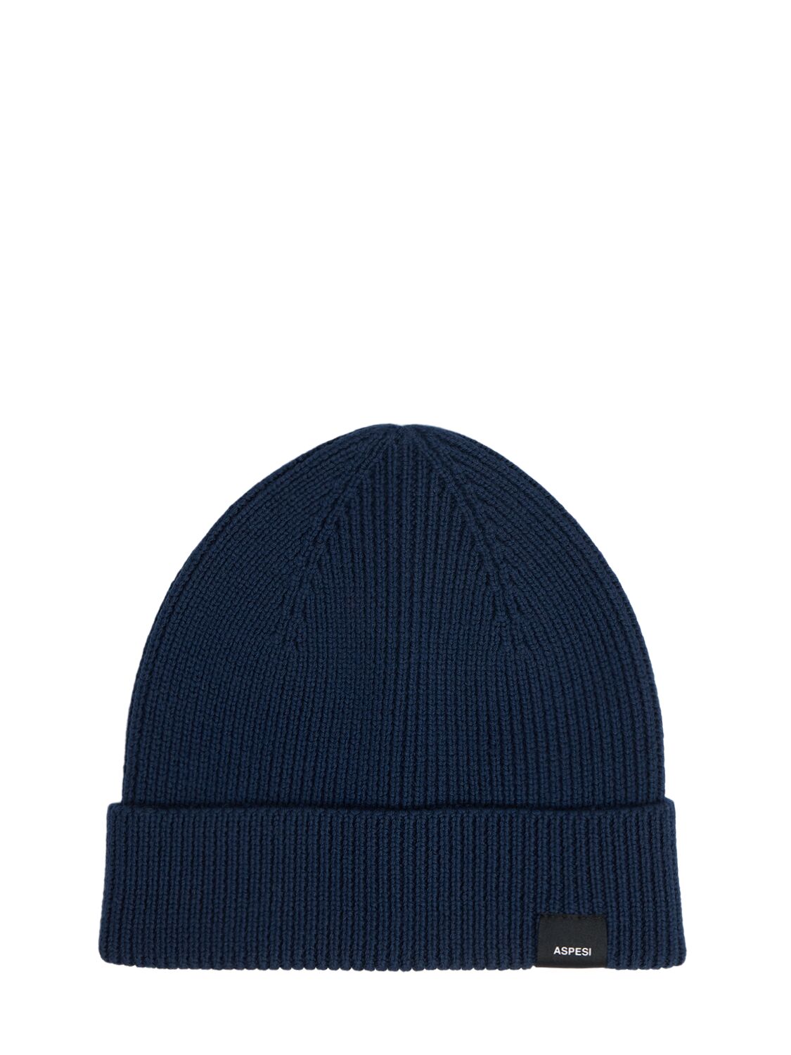 Aspesi Wool Knit Beanie In Blue