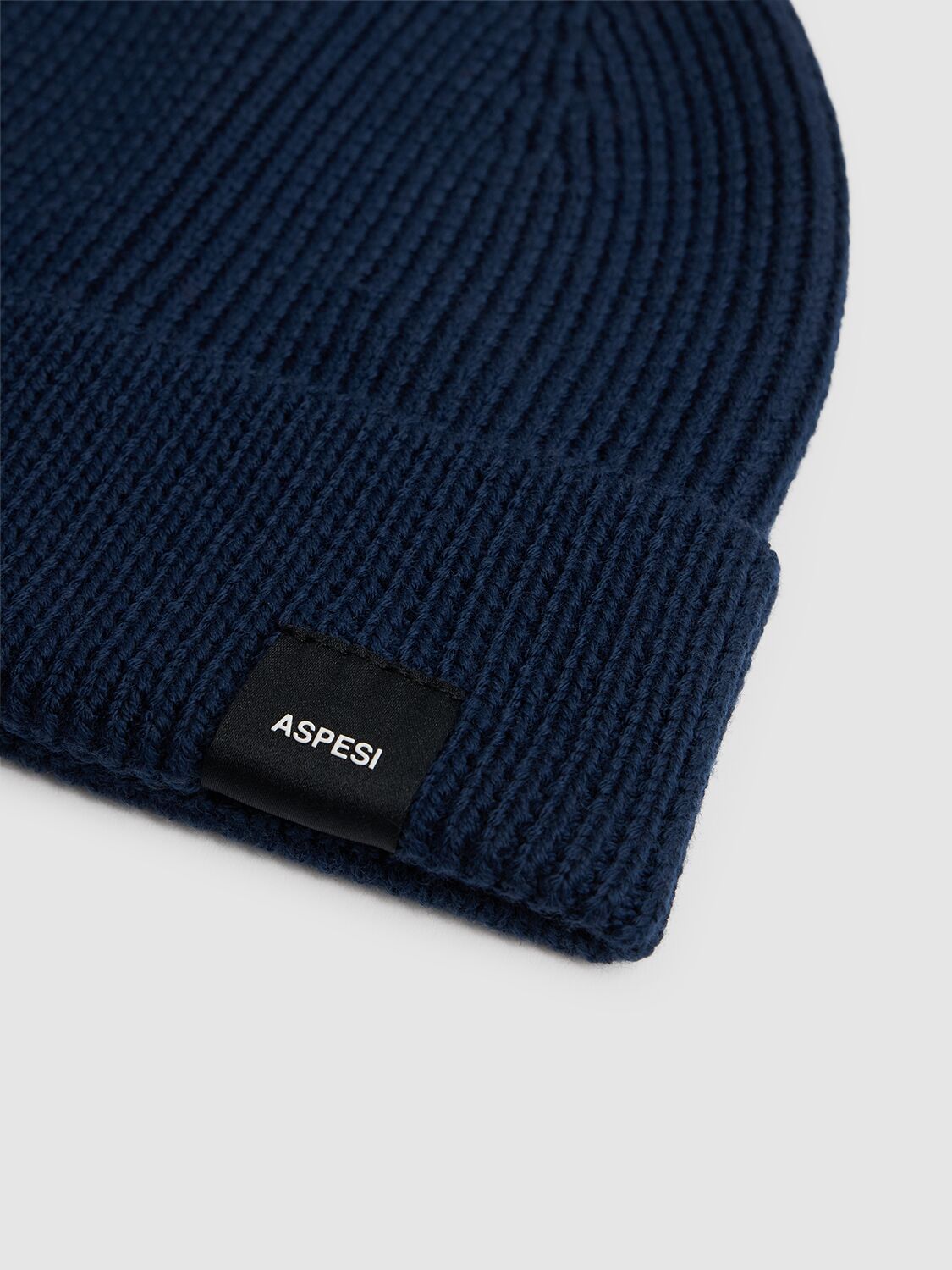 Shop Aspesi Wool Knit Beanie In Navy