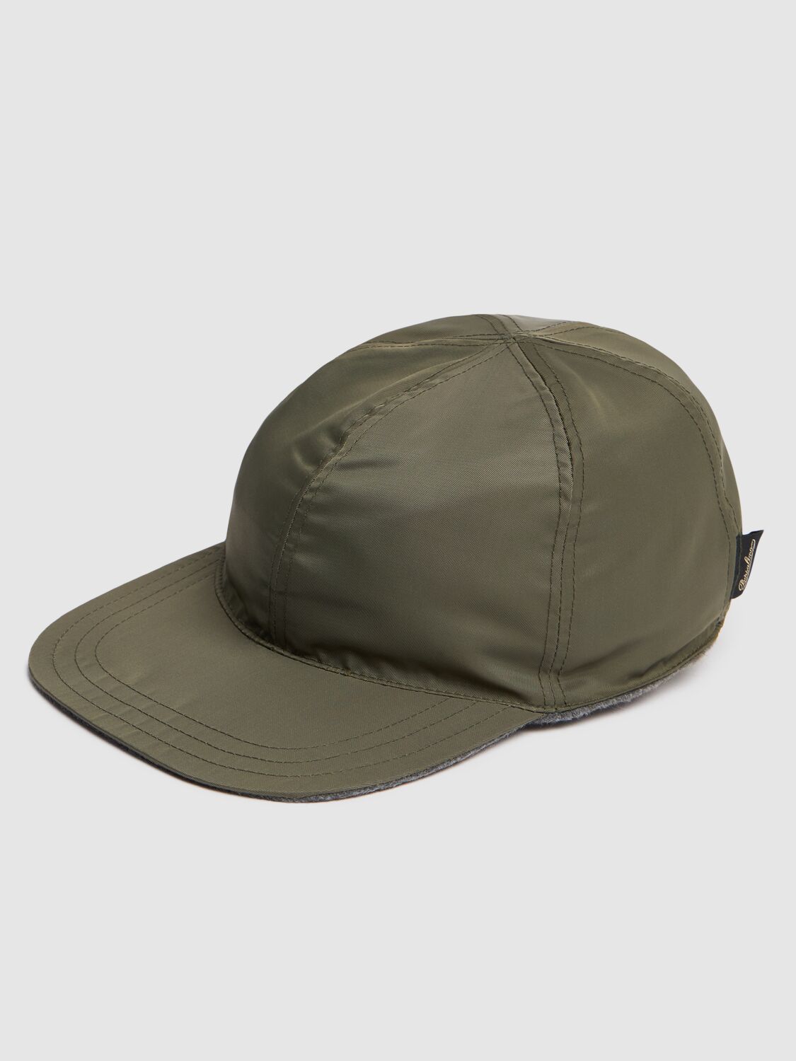 Shop Borsalino Lucio Reversible Baseball Hat In Green/grigio