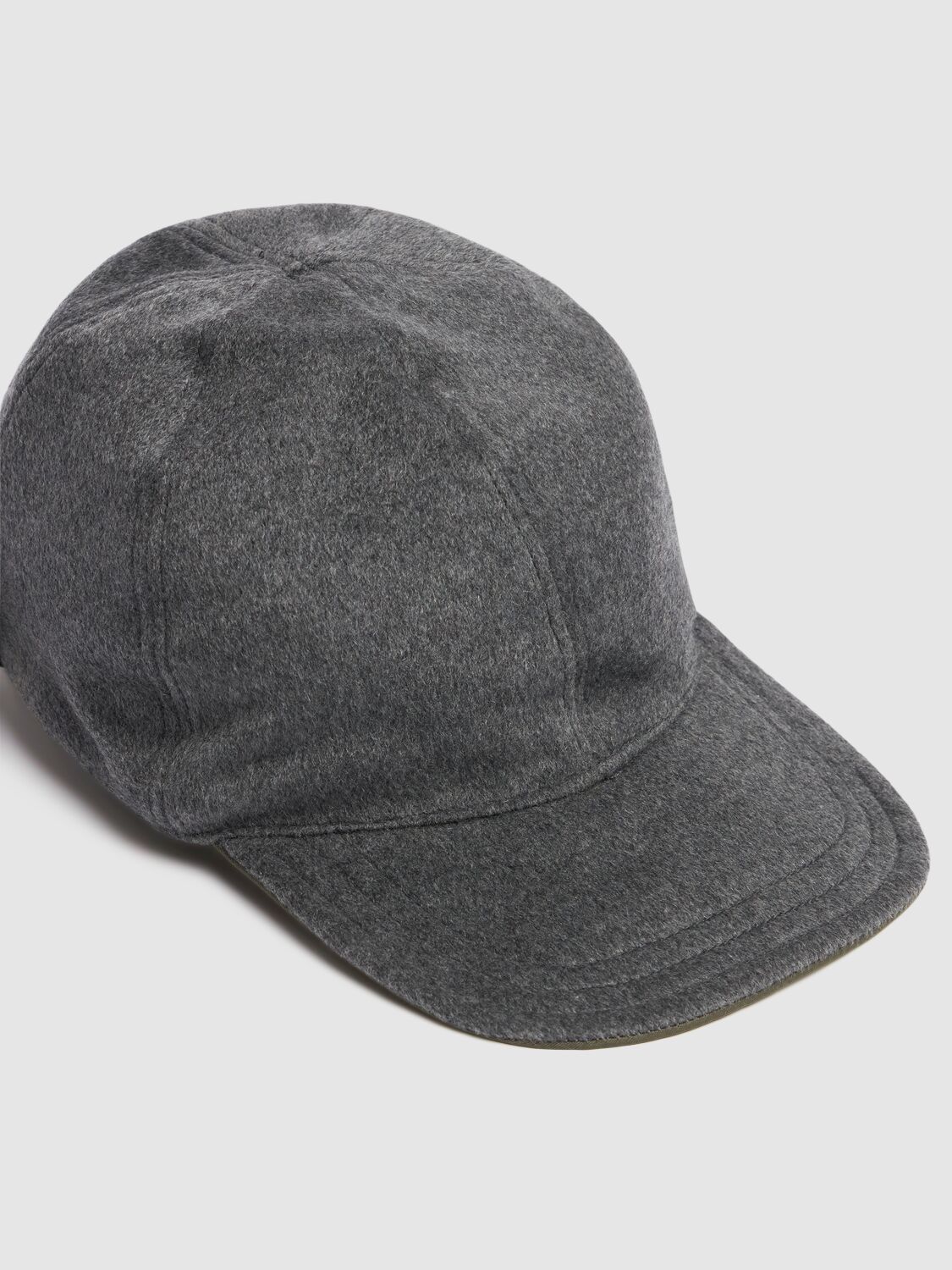 Shop Borsalino Lucio Reversible Baseball Hat In Green/grigio