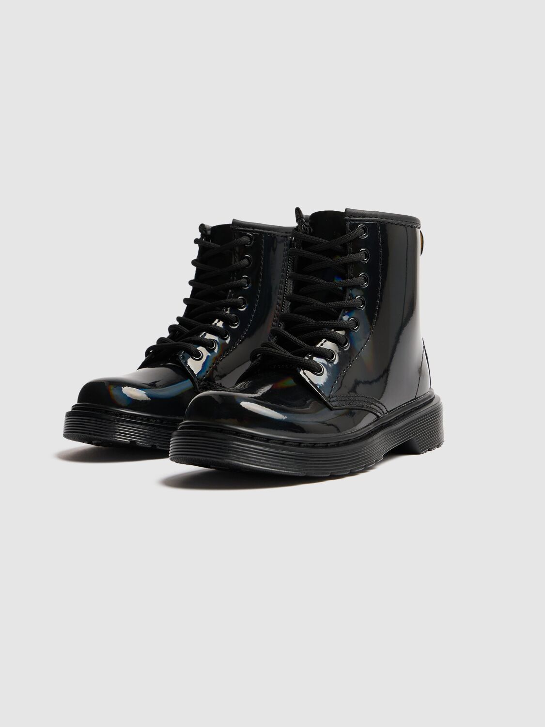 Shop Dr. Martens' 1460 Patent Iridescent Leather Boots In Black