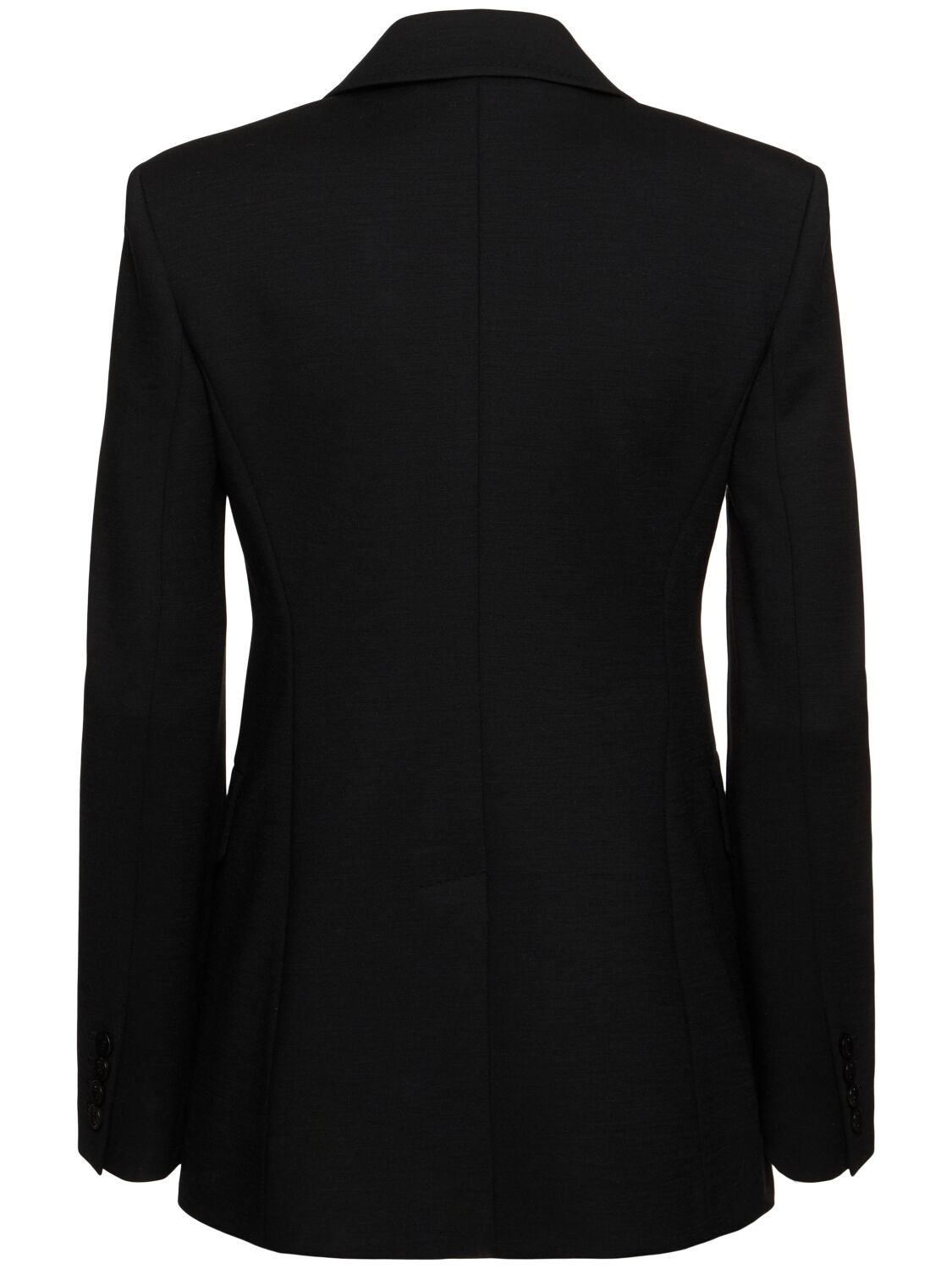 Shop Max Mara Serio Wool Blend Single Breasted Blazer In Black