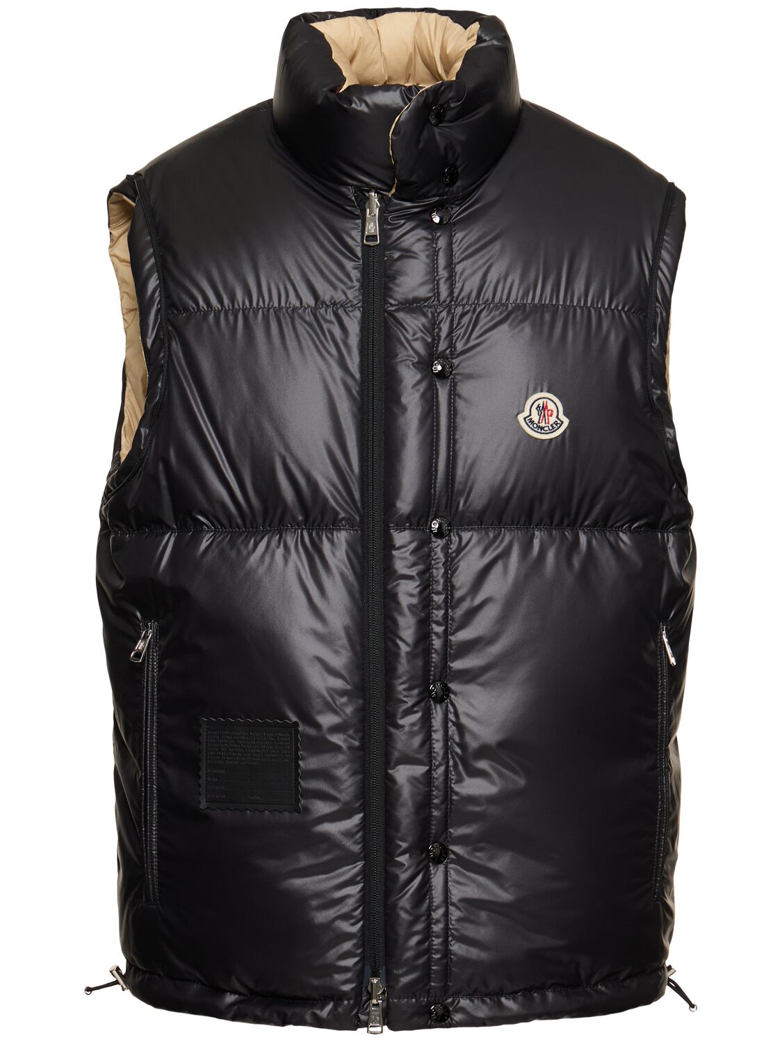 Shop Moncler Re-icons Verone Down Jacket In Beige/black