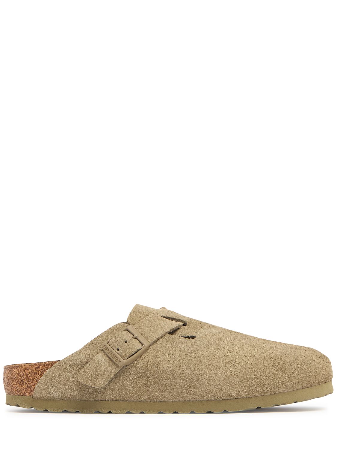 Birkenstock Boston Suede Mules In Beige