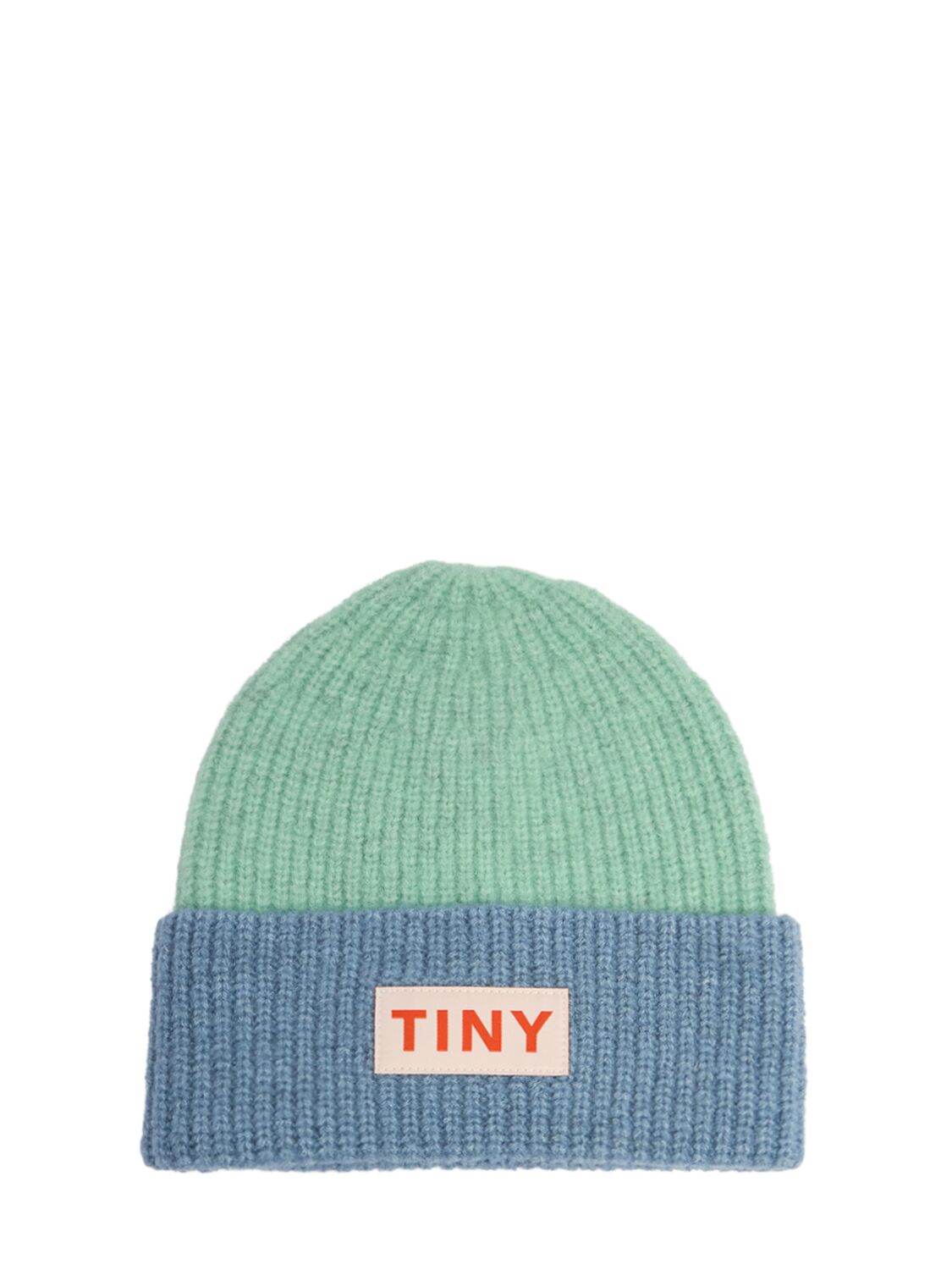 Tiny Cottons Color Block Acyclic Blend Knit Hat In Green