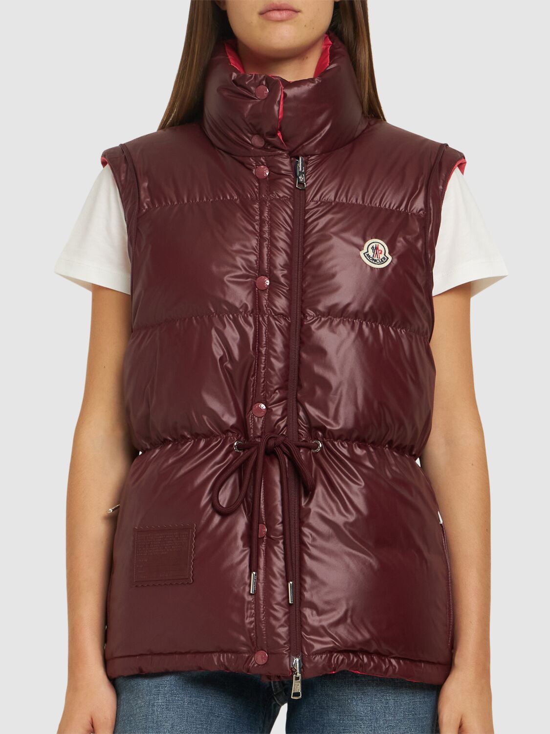 Shop Moncler Re-icons Verone Down Jacket In Red