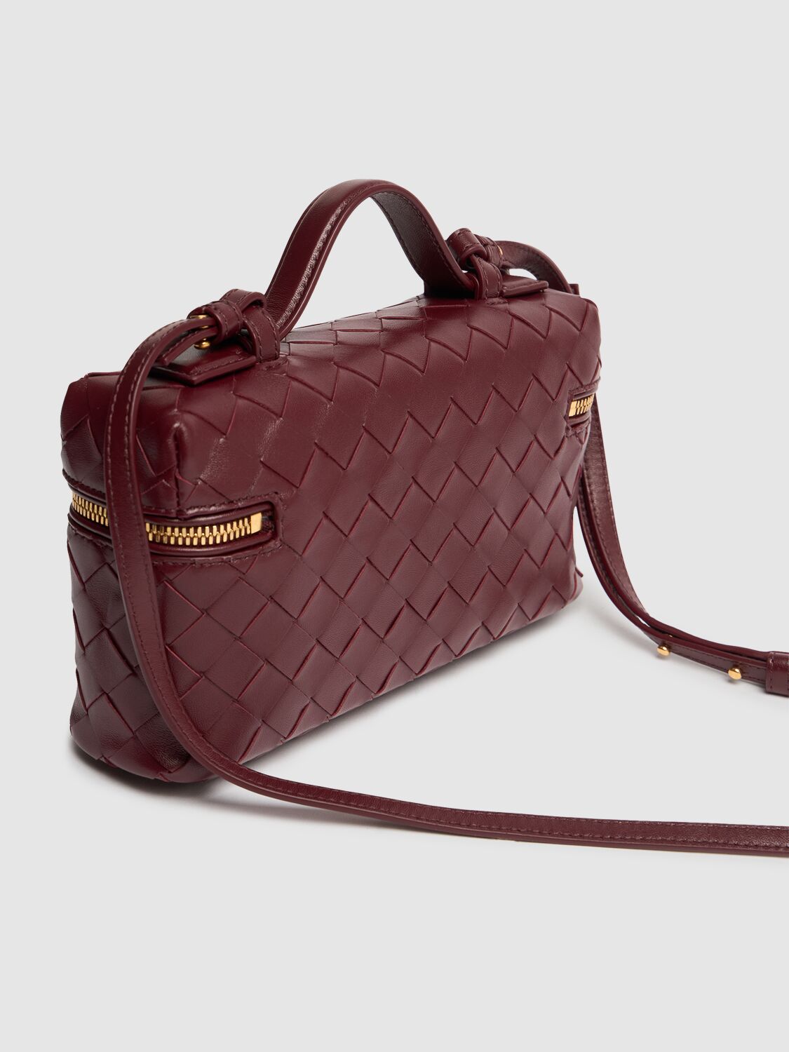 Shop Bottega Veneta Bang Bang Leather Vanity Case In Barolo