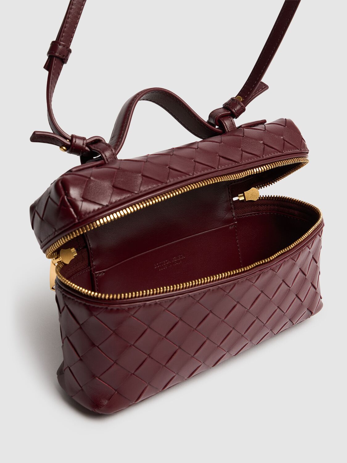 Shop Bottega Veneta Bang Bang Leather Vanity Case In Barolo