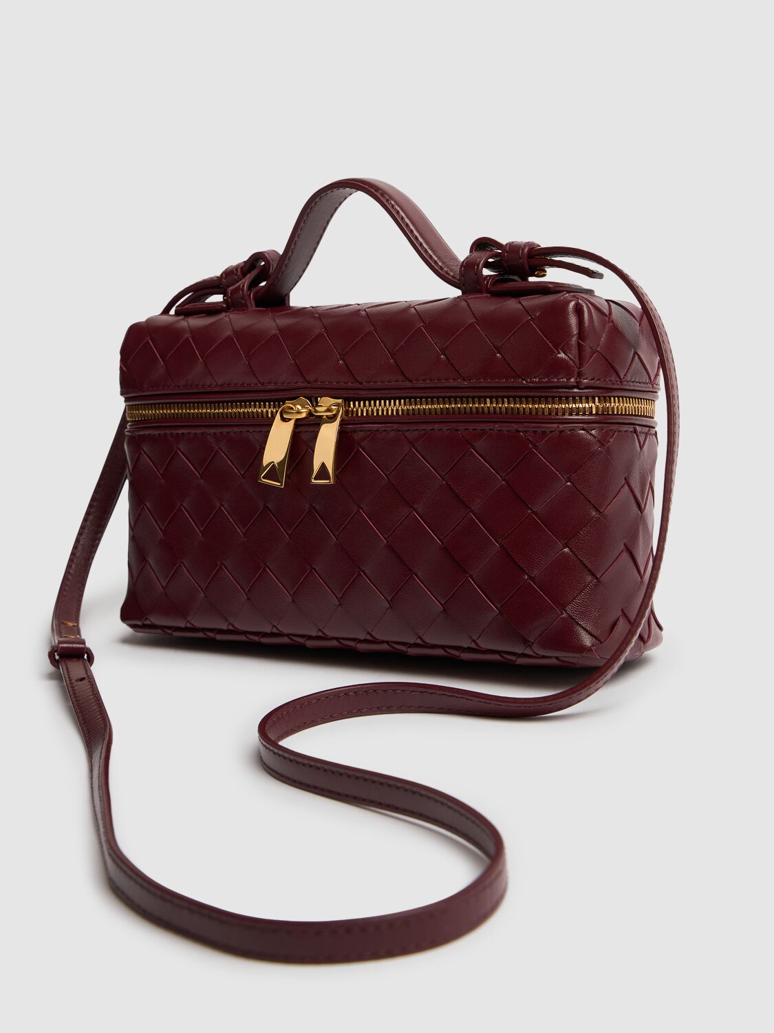 Shop Bottega Veneta Bang Bang Leather Vanity Case In Barolo