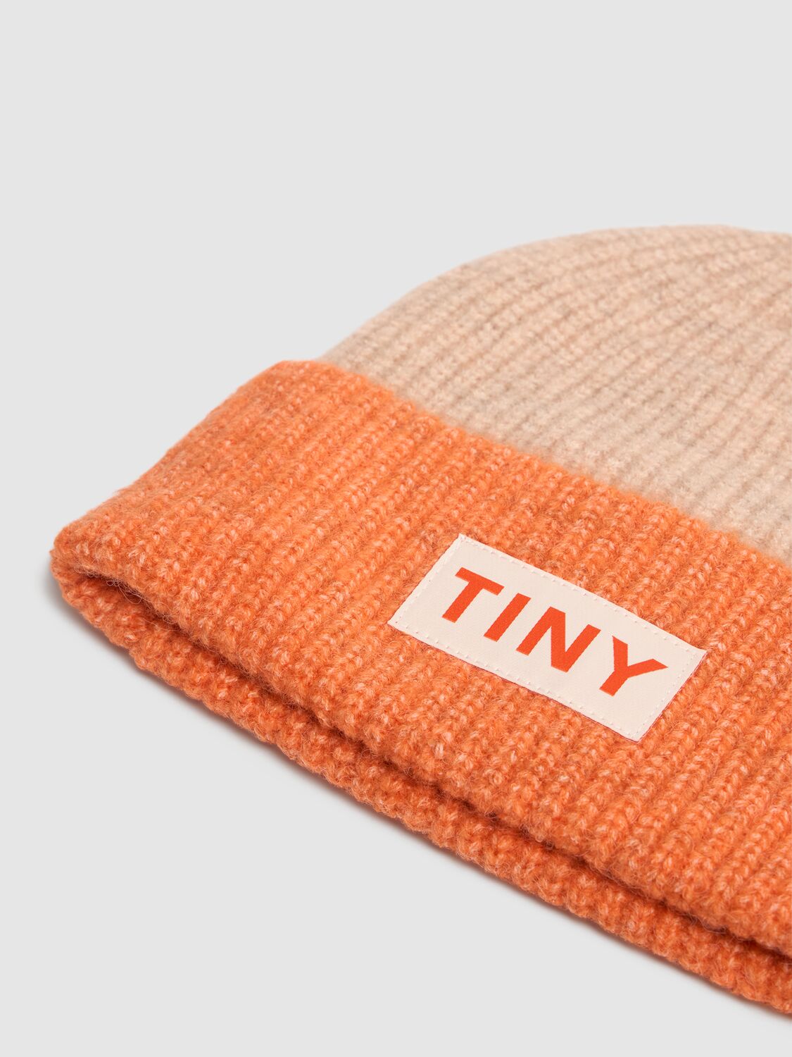 TINY COTTONS COLOR BLOCK ACYCLIC BLEND KNIT HAT 