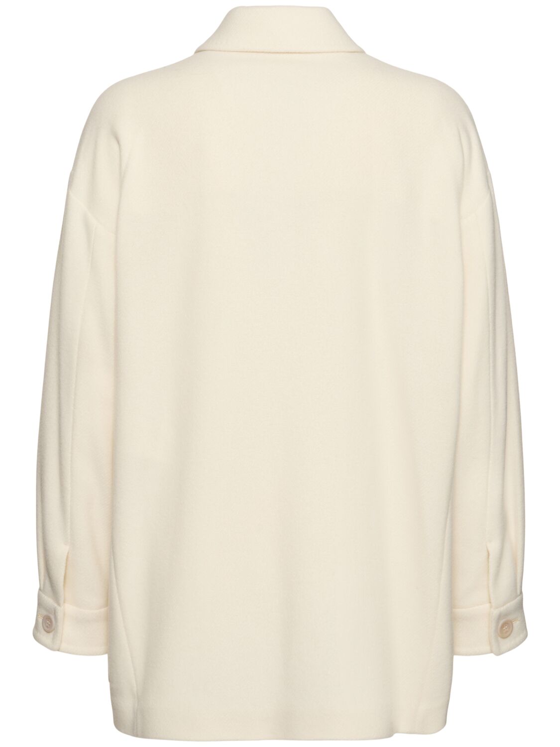 Shop Max Mara Eligio Shetland Shirt Jacket In White