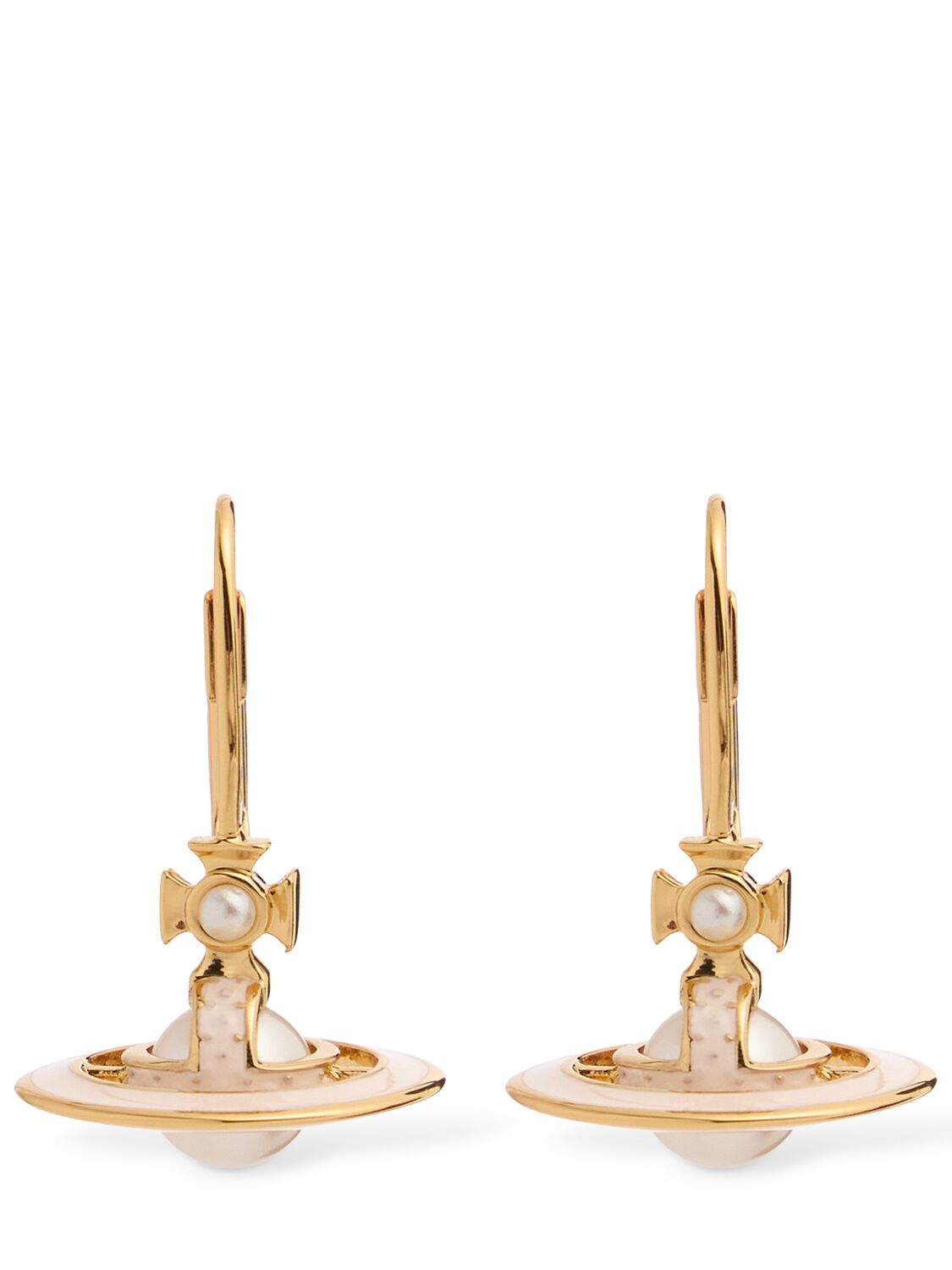 Vivienne Westwood Simonetta Pendant Earrings In Creamrose/gold