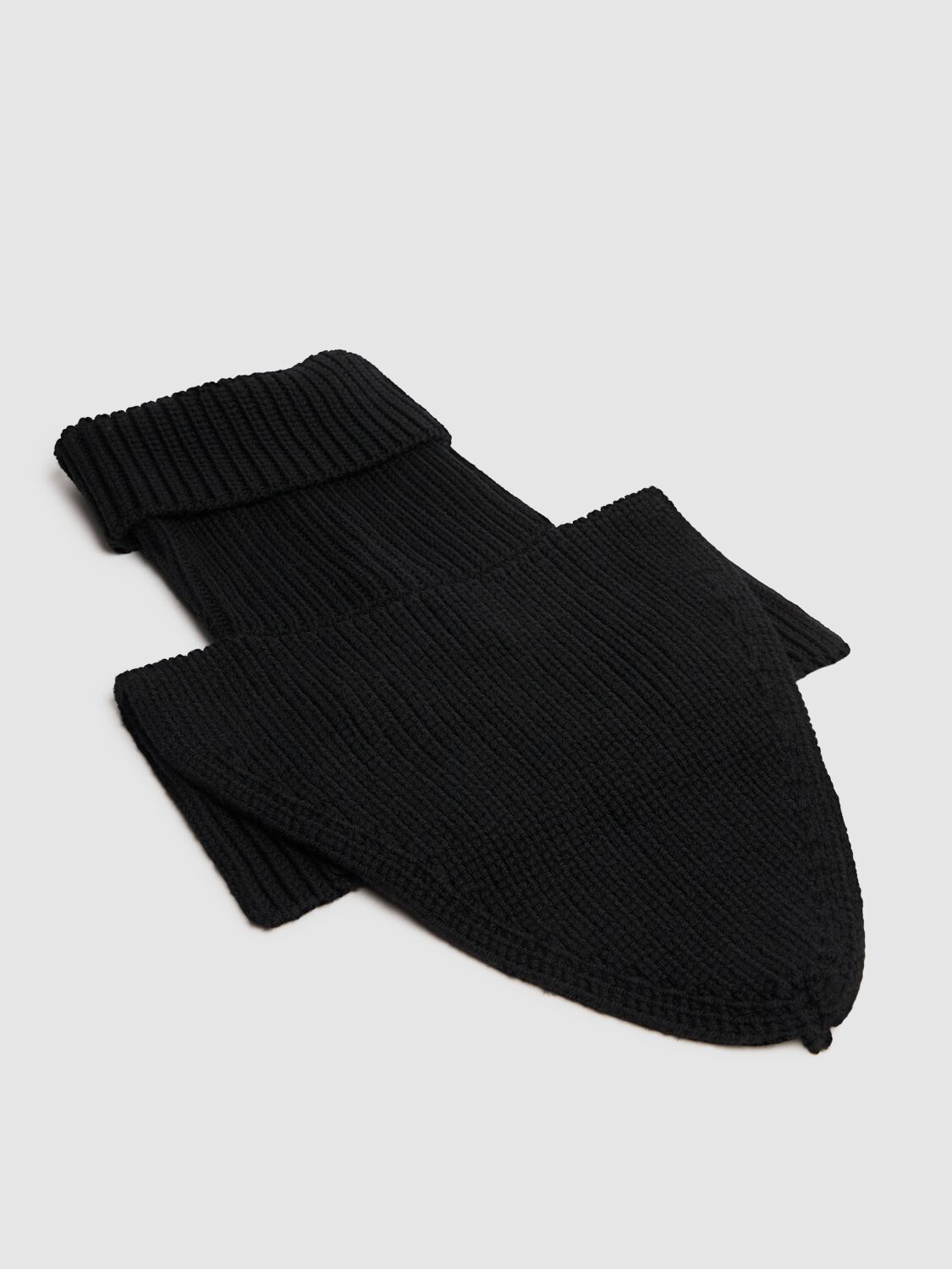 Shop Moncler Virgin Wool Neck Warmer In Black