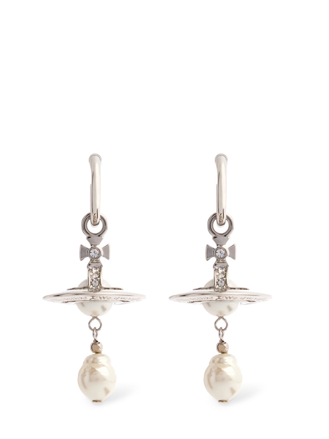 Vivienne Westwood Aleksa Faux Pearl Drop Earrings In Metallic