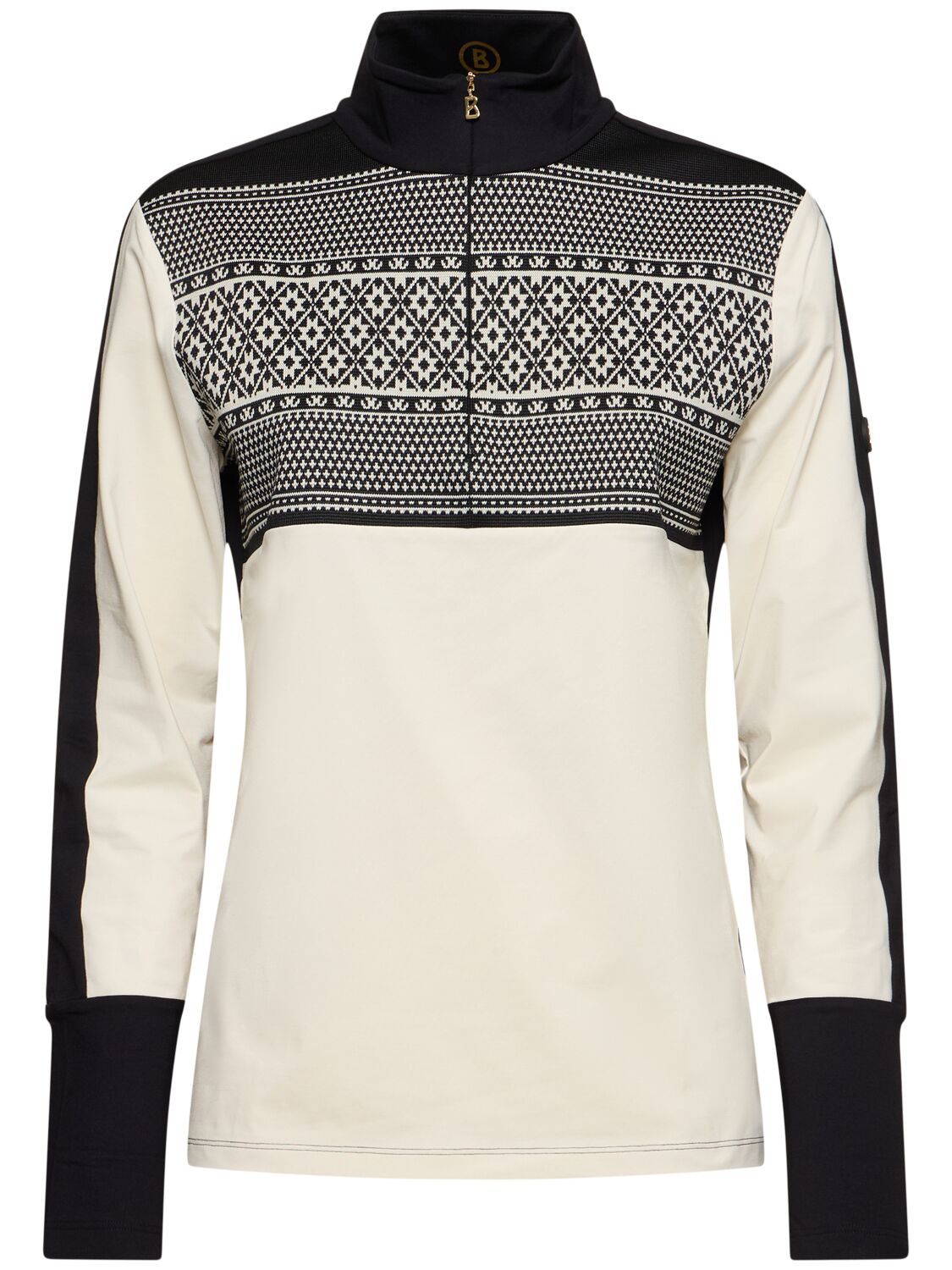 Shop Bogner Elissa Technical Turtleneck Top In Eggshell