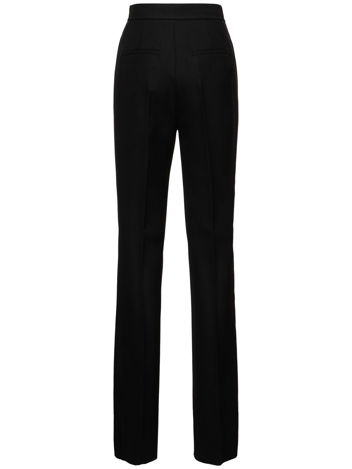 Shop Max Mara Uccio Grain De Poudre Wool Wide Pants In Black