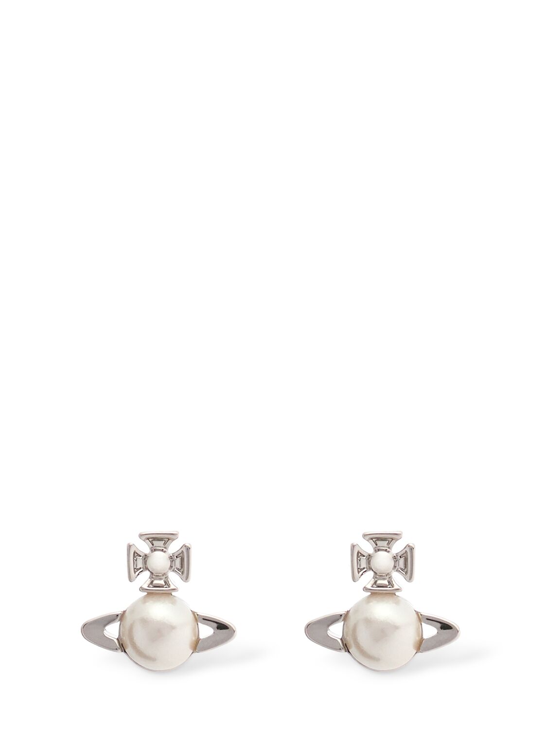 Vivienne Westwood Balbina Faux Pearl Stud Earrings In Metallic