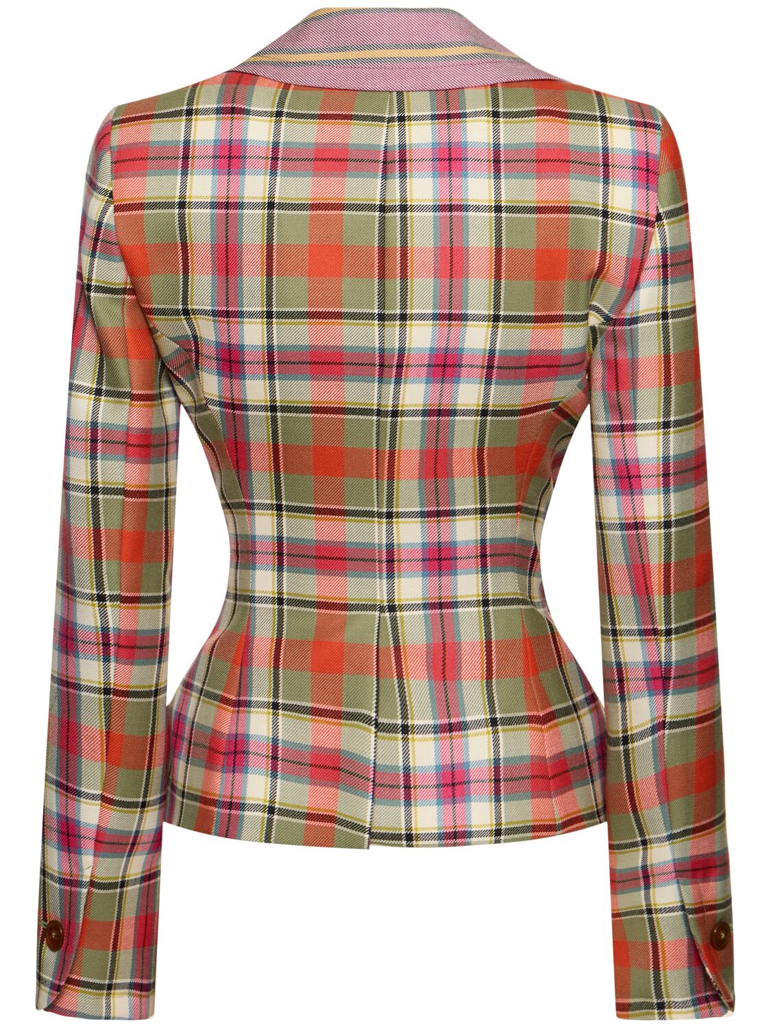 Shop Vivienne Westwood Drunken Wool Tartan Jacket In Multicolor