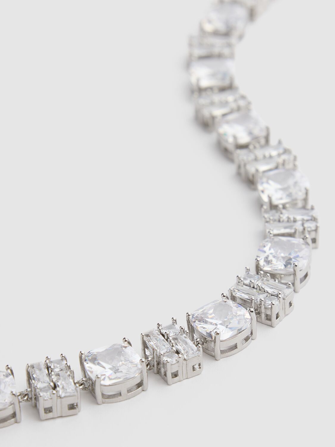 Shop Rabanne Crystal Collier Necklace In Silver