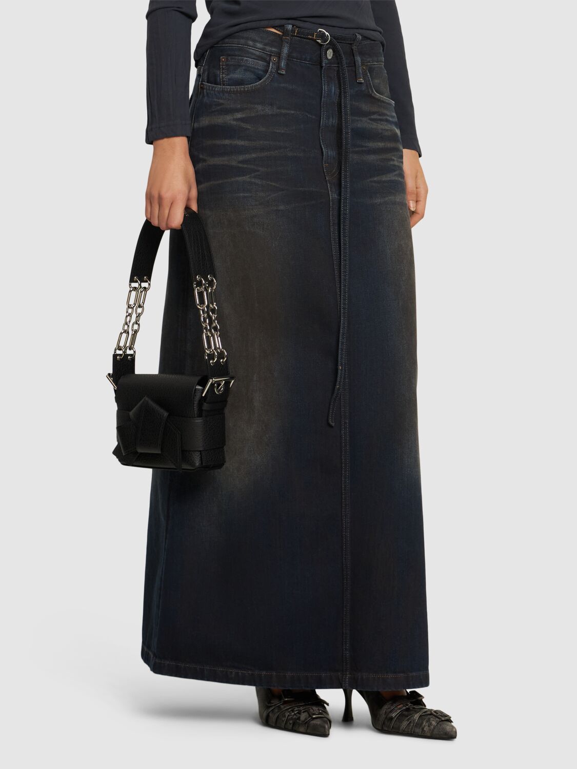 Small Musubi Chain Leather Shoulder Bag