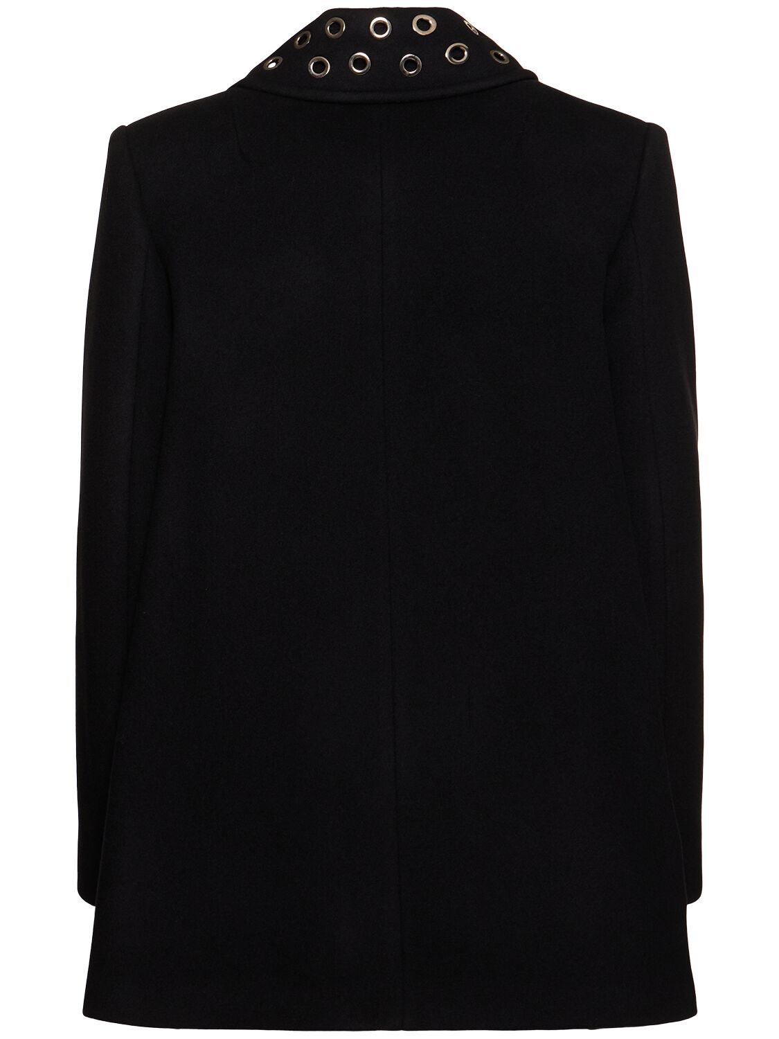 Shop Msgm Wool Blend Felt Embellished Short Coat In Black