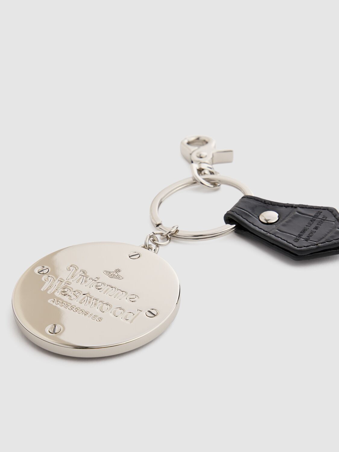 Shop Vivienne Westwood Thin Line Orb Keyring In Black